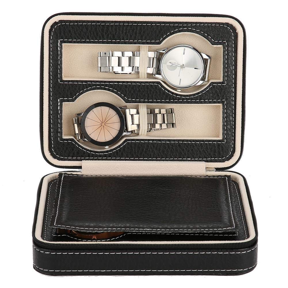Cocoarm 4-Slot Leather Watch Travel Case - Portable Watch Storage Organizer Box for Men & Women | Perfect for Travel, Business Trips & Home Display