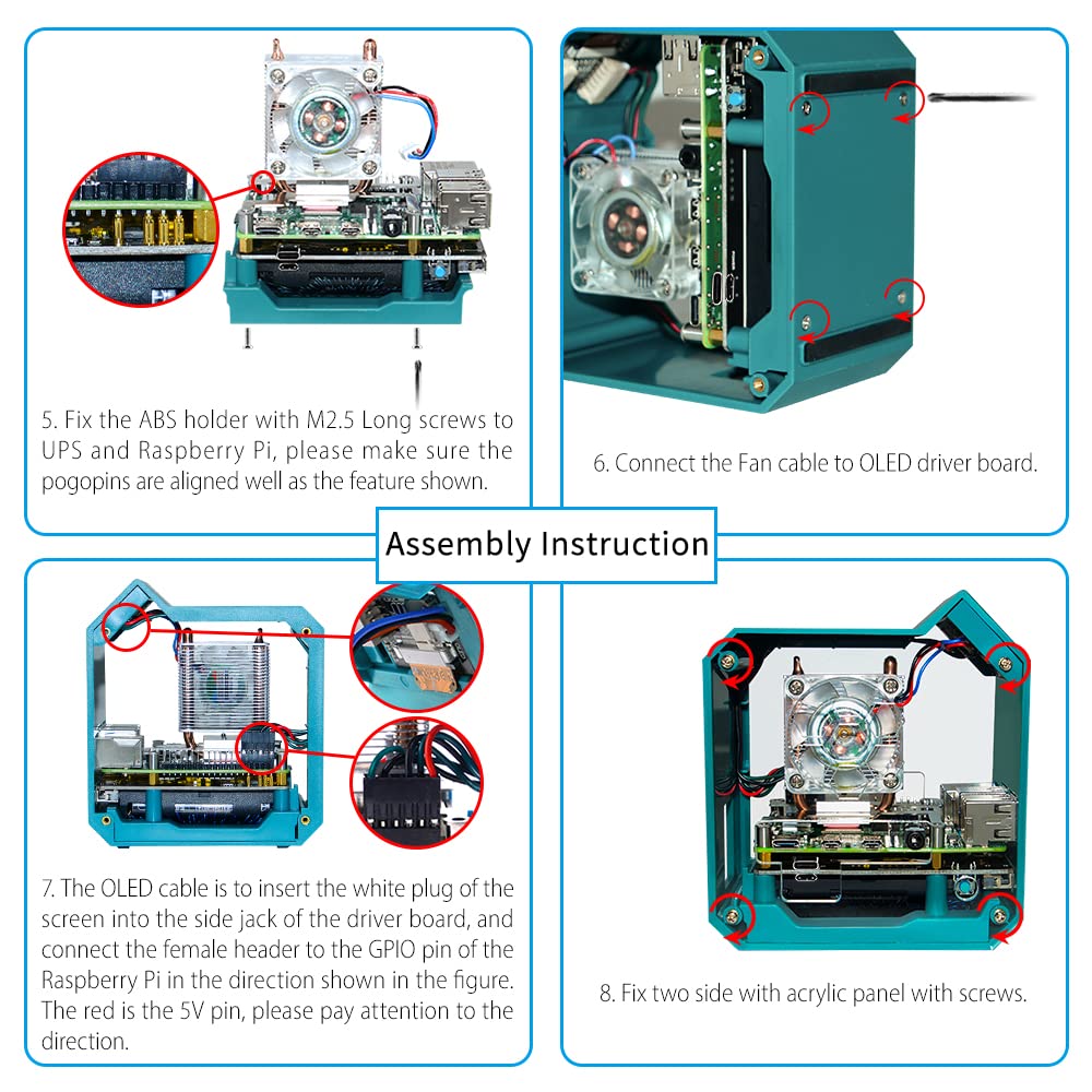 GeeekPi Raspberry Pi 4 Mini Tower Case with ICE Tower Cooler, UPS Plus Hat, 0.96