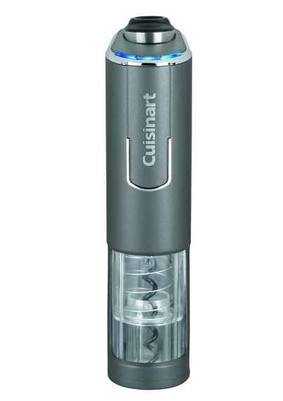 Cuisinart Cordless Electric Wine Bottle Opener - Rechargeable Battery, Quick & Easy Corkscrew for Red, White, Sparkling Wines - Perfect for Dinner Parties, Weddings, Home Bars & Gifts