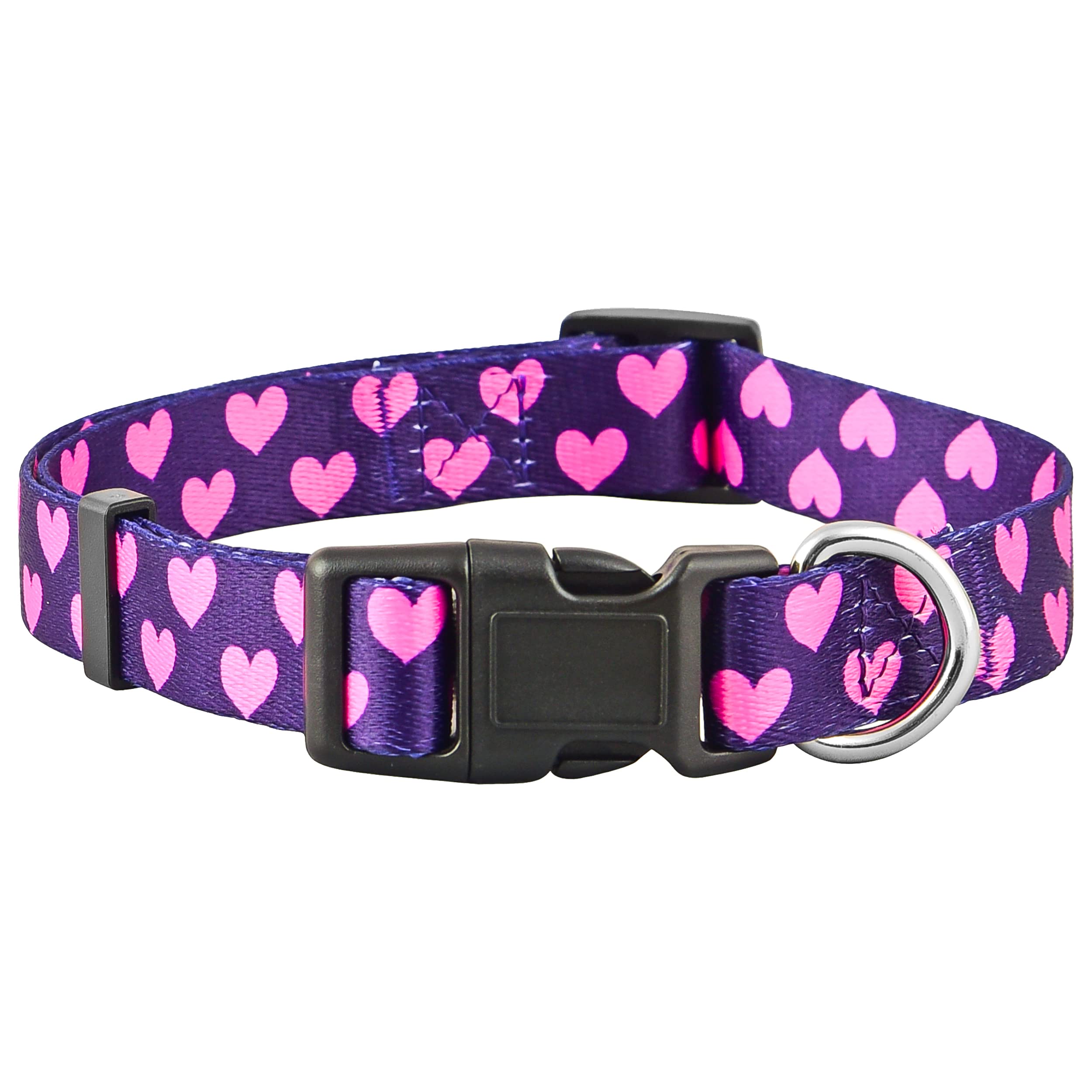 Valentine's Day Dog Collar with Adjustable Bow Tie - Pink Heart Pattern Pet Collar for Small, Medium & Large Dogs - Perfect for Valentine's Gifts, Pet Photos & Special Occasions