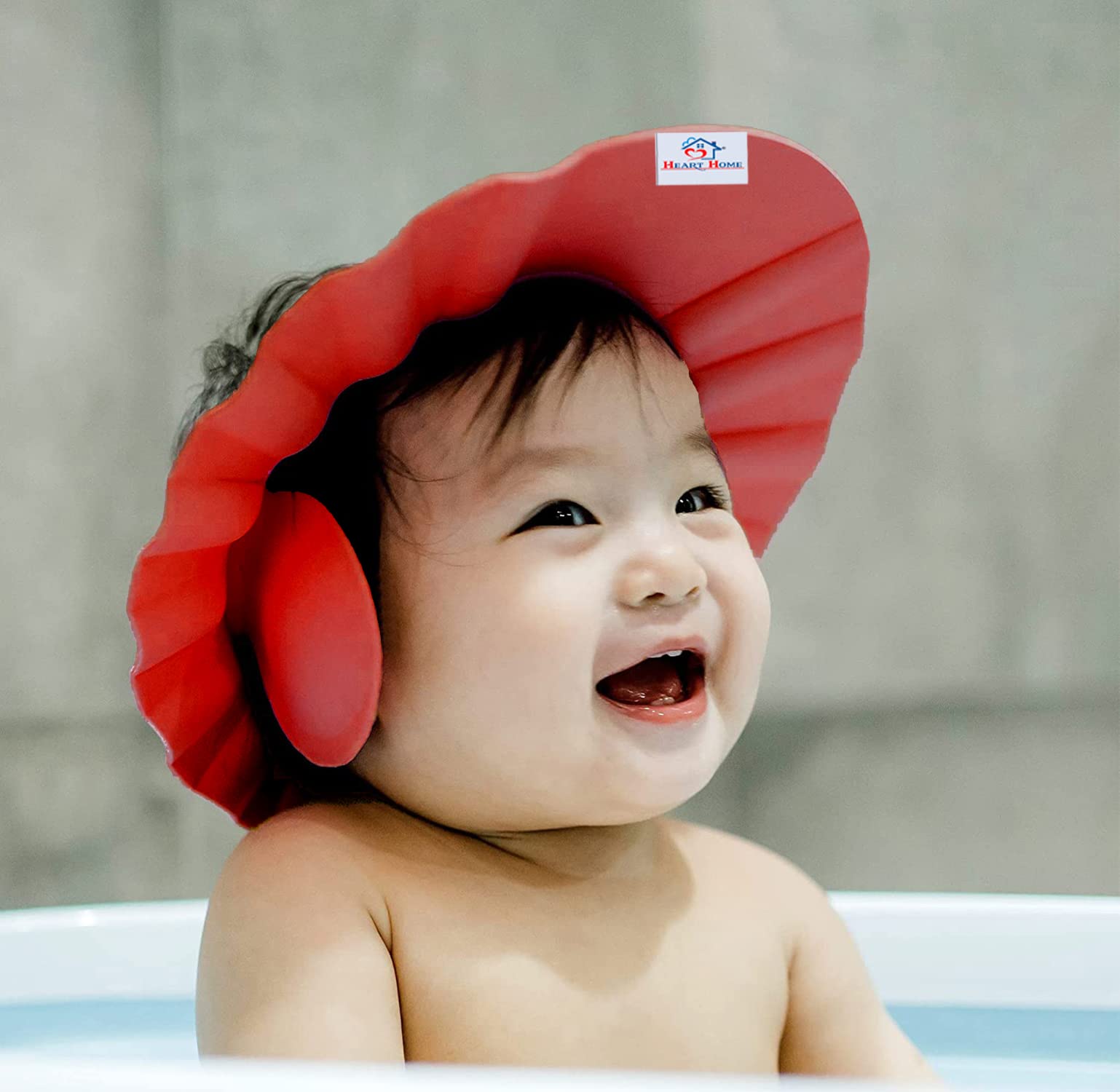 Waterproof Adjustable Kids Shower Cap for Bathing & Hair Washing - Soft Rubber Elastic Band, Maroon Color - Perfect for Toddlers, Children & Sensitive Skin (Home, Travel, Spa)