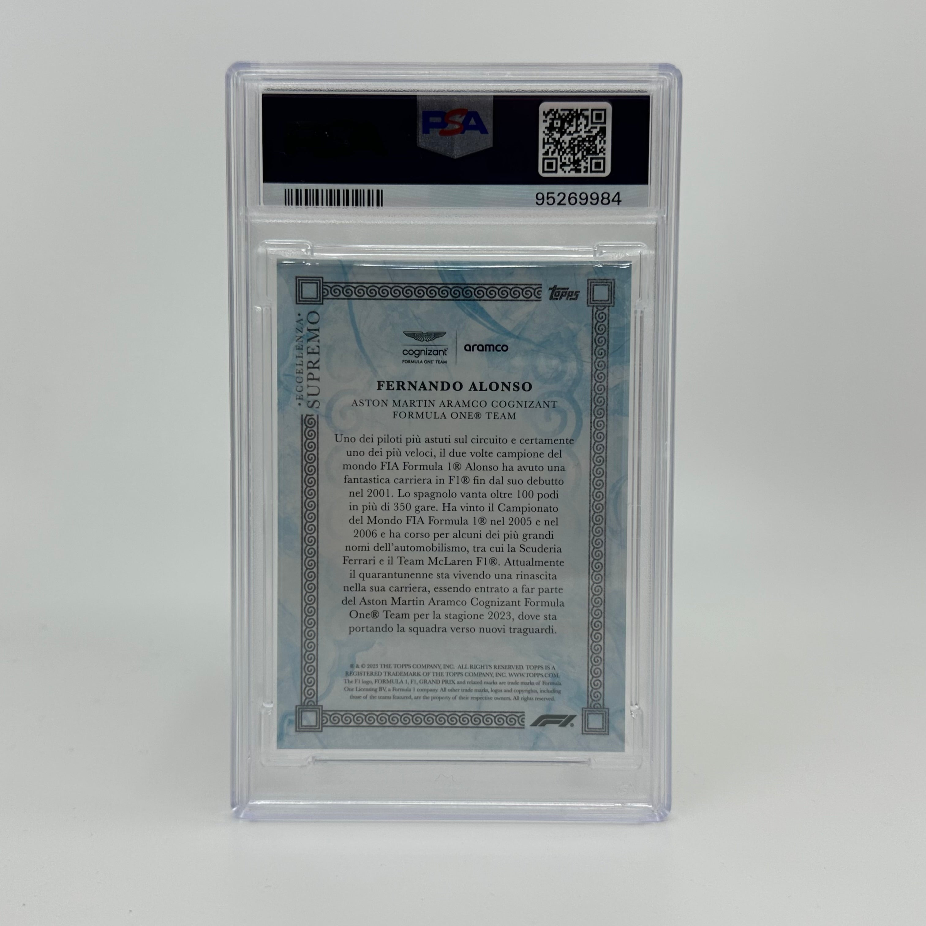 2023 Topps Eccellenza Supremo PSA 9 Fernando Alonso #06/49 Blue Trading Card - Perfect for Collectors, Sports Memorabilia Enthusiasts & Formula 1 Fans