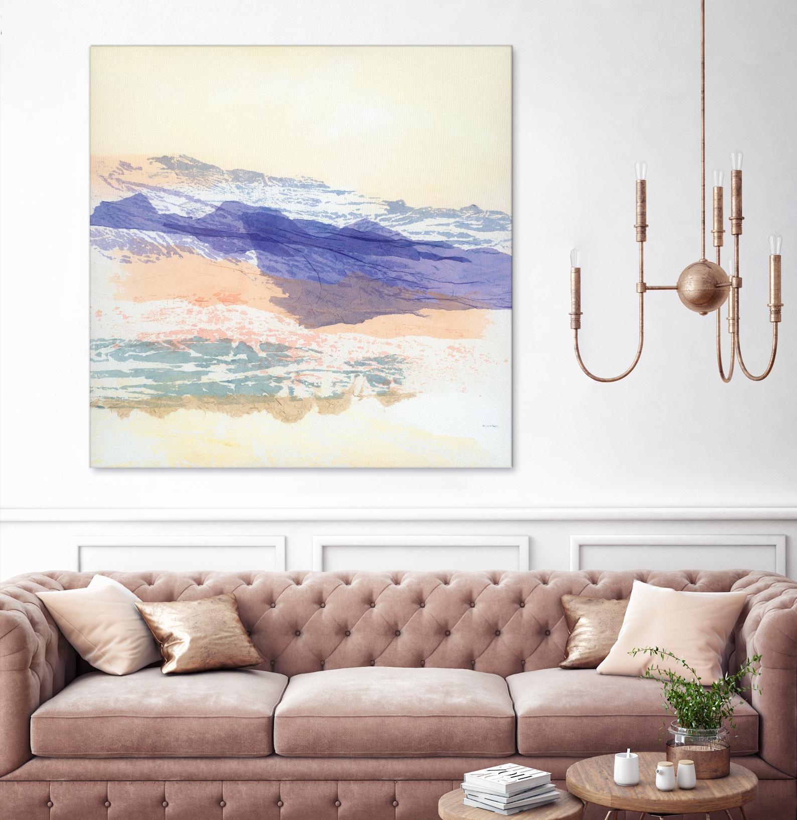 Abstract Mountain Wall Art - Modern Canvas Painting for Home & Office Decor - Perfect for Living Room, Bedroom, and Workspace