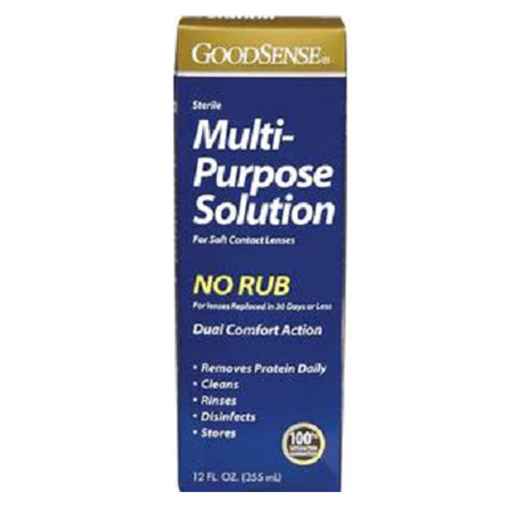 GoodSense Multi Purpose Saline Solution for Soft Contact Lenses - 12 oz | Gentle Eye Rinse & Contact Lens Cleaner | Perfect for Daily Use, Travel & Storage