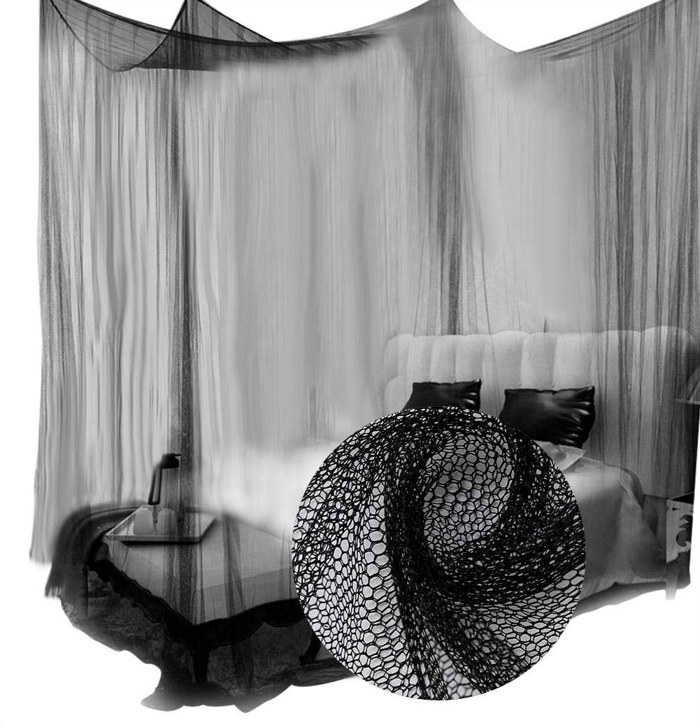 Foldable Mosquito Net for Full to King Size Bed - Portable & Adjustable Canopy Netting for Indoor & Outdoor Use (Black) | Perfect for Camping, Travel, and Home Protection