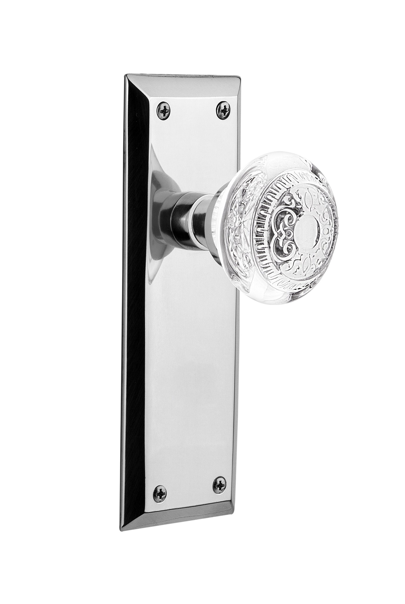 Vintage Crystal Egg & Dart Knob - Nostalgic Warehouse 750293 New York Passage Door Plate (2.75