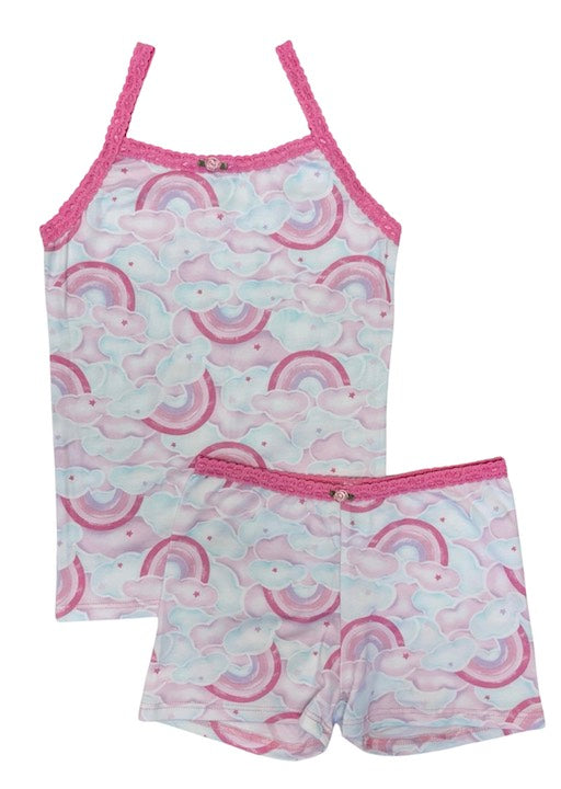 Rainbow Sky Cami Top & Shorts Set - Women's Summer Loungewear for Casual Wear, Beach Outfits, and Sleepwear