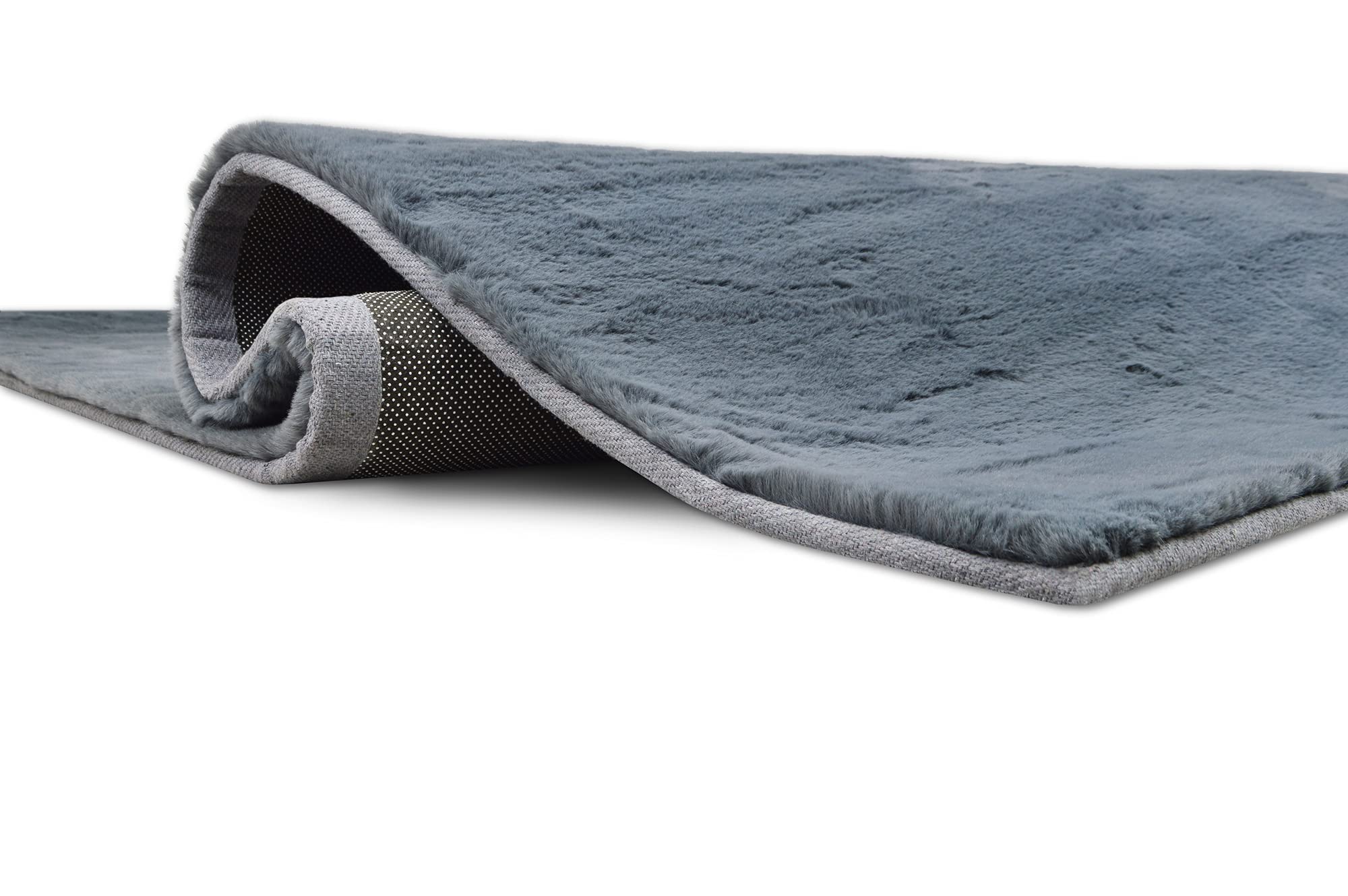 Luxury Faux Fur Shaggy Area Rug 5' x 7' - Soft Plush Non-Slip Carpet for Living Room, Nursery, Kids Room - Modern Home Decor in Dark Gray - Perfect for Cozy Floor Seating & Play Areas