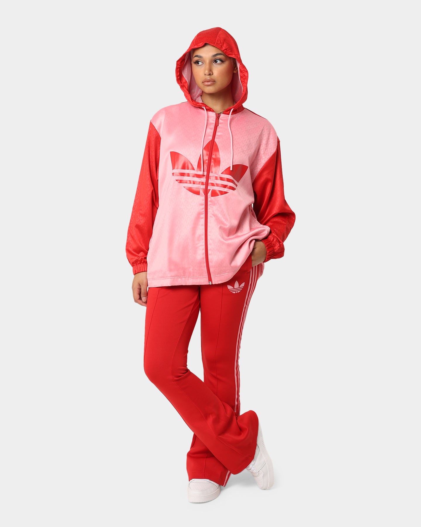 Adidas Adicolor Women's Colorblock Windbreaker Jacket - Lightweight Water-Resistant Running & Hiking Outerwear for Active Lifestyle