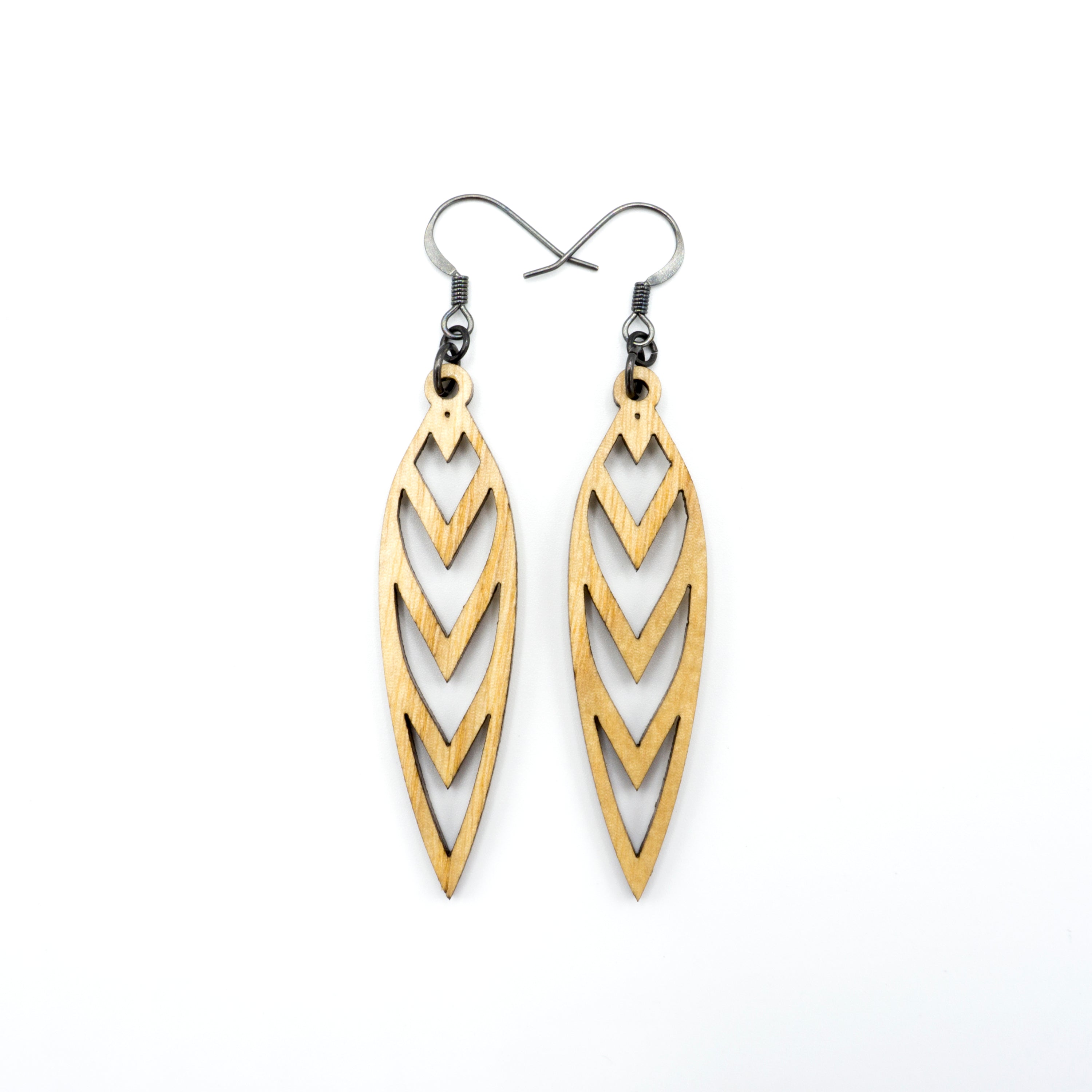 Totem 05 [S] Wooden Earrings - Handcrafted Ash Wood Bohemian Style Dangle Earrings for Women | Perfect for Festivals, Boho Outfits & Everyday Wear