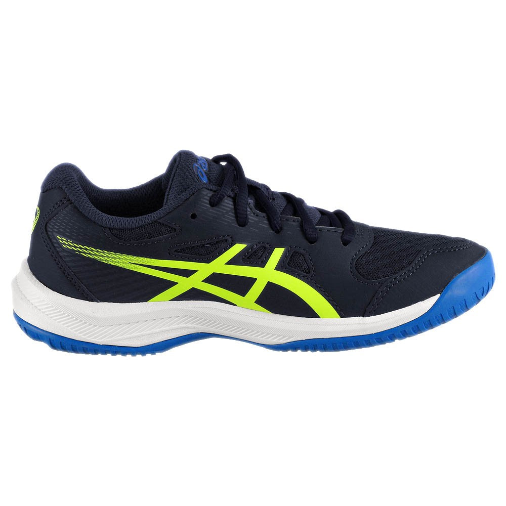 ASICS Junior Upcourt 6 GS Kids' Tennis Shoes - Midnight/Safety Yellow | Lightweight & Durable Court Sneakers for Boys & Girls - Perfect for Tennis, Badminton & School PE Classes