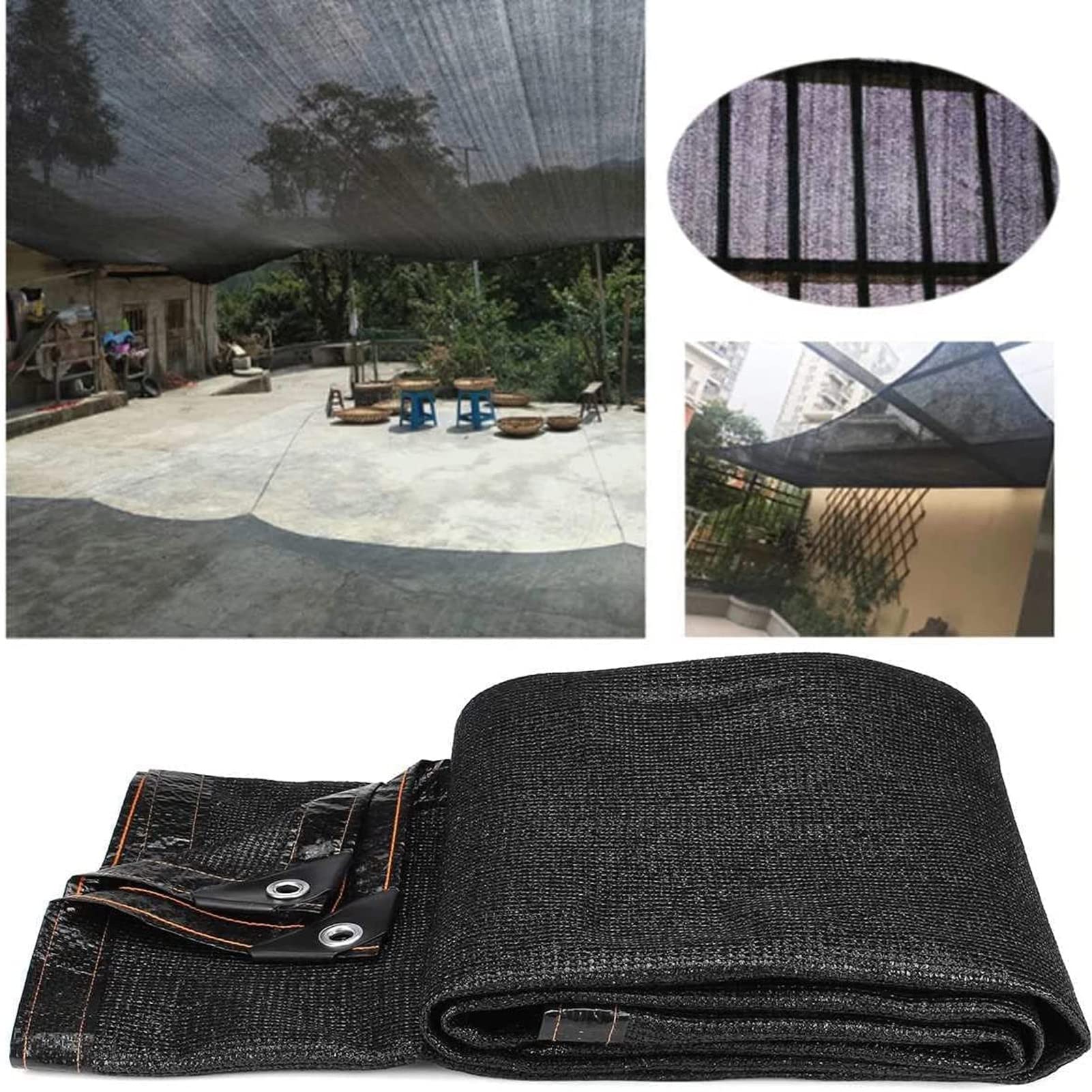 70-80% Black Shade Cloth Net - Breathable Sun Mesh for Outdoor Canopy, Greenhouse & Plant Protection - UV Resistant Shade Fabric for Camping, Garden & Patio (9x10m) - Perfect for Sun Shelters, Backyard Shade & Outdoor Activities