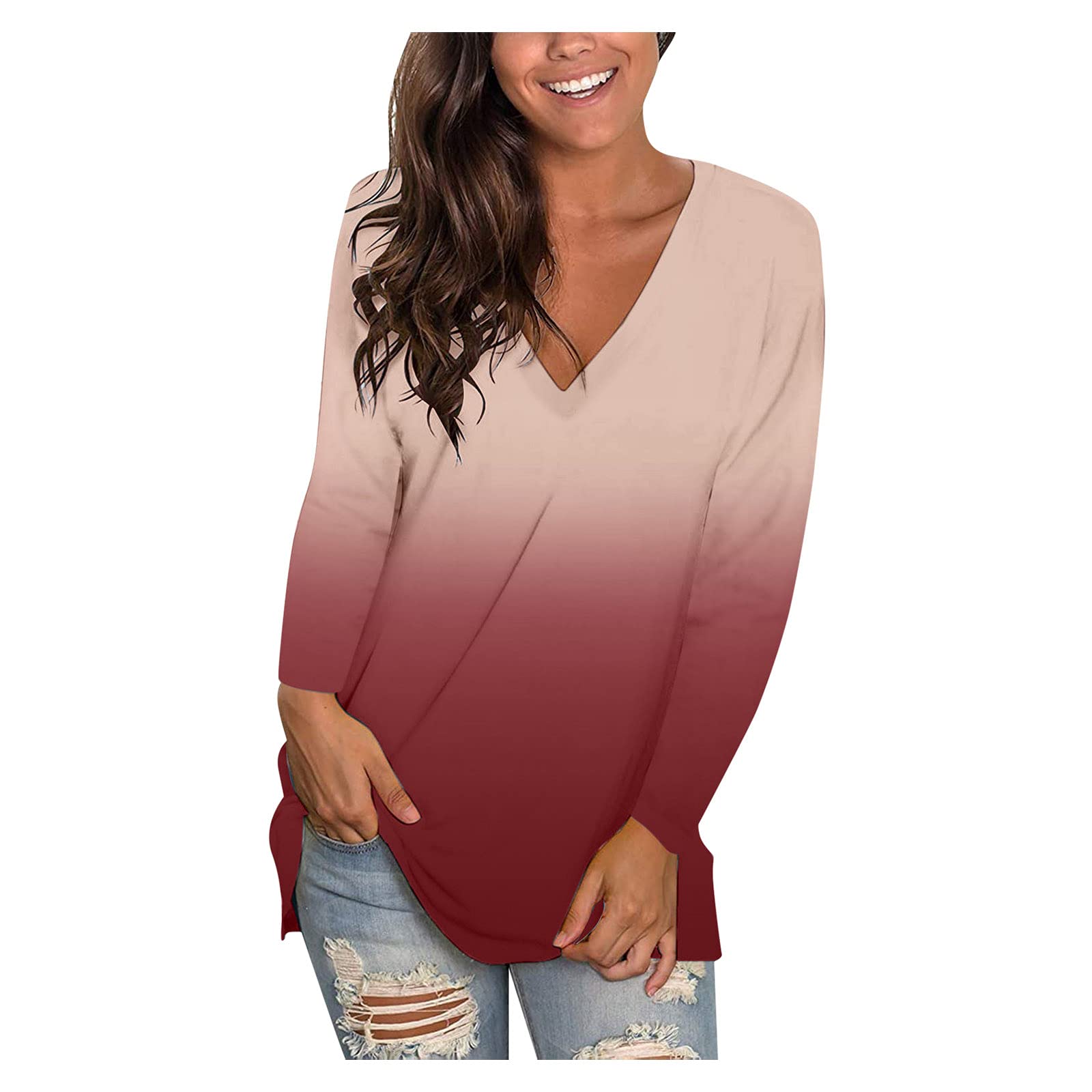 Women's Long Sleeve Tunic Tops - Leopard Print & Floral Design Casual Blouses for Everyday Wear | Perfect for Work, Weekend Outfits and Layering with Sweatshirts