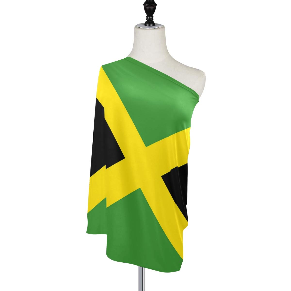 Jamaica Flag Nursing Cover - Breastfeeding Scarf & Baby Car Seat Canopy - Universal Infant Stroller Cover for Girls and Boys - Perfect for Travel, Shopping, and Outdoor Nursing