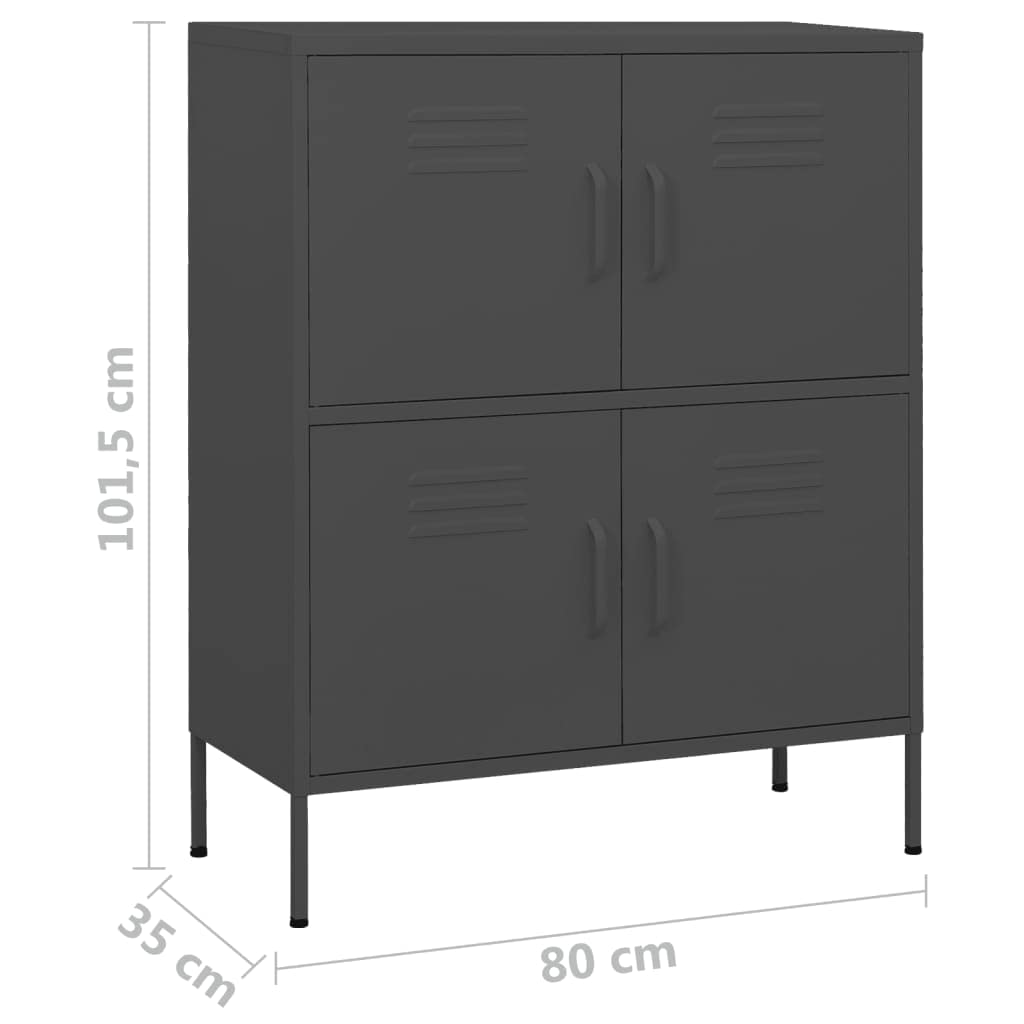 FAMIROSA 4-Door Steel Storage Cabinet with 2 Adjustable Shelves - 31.5