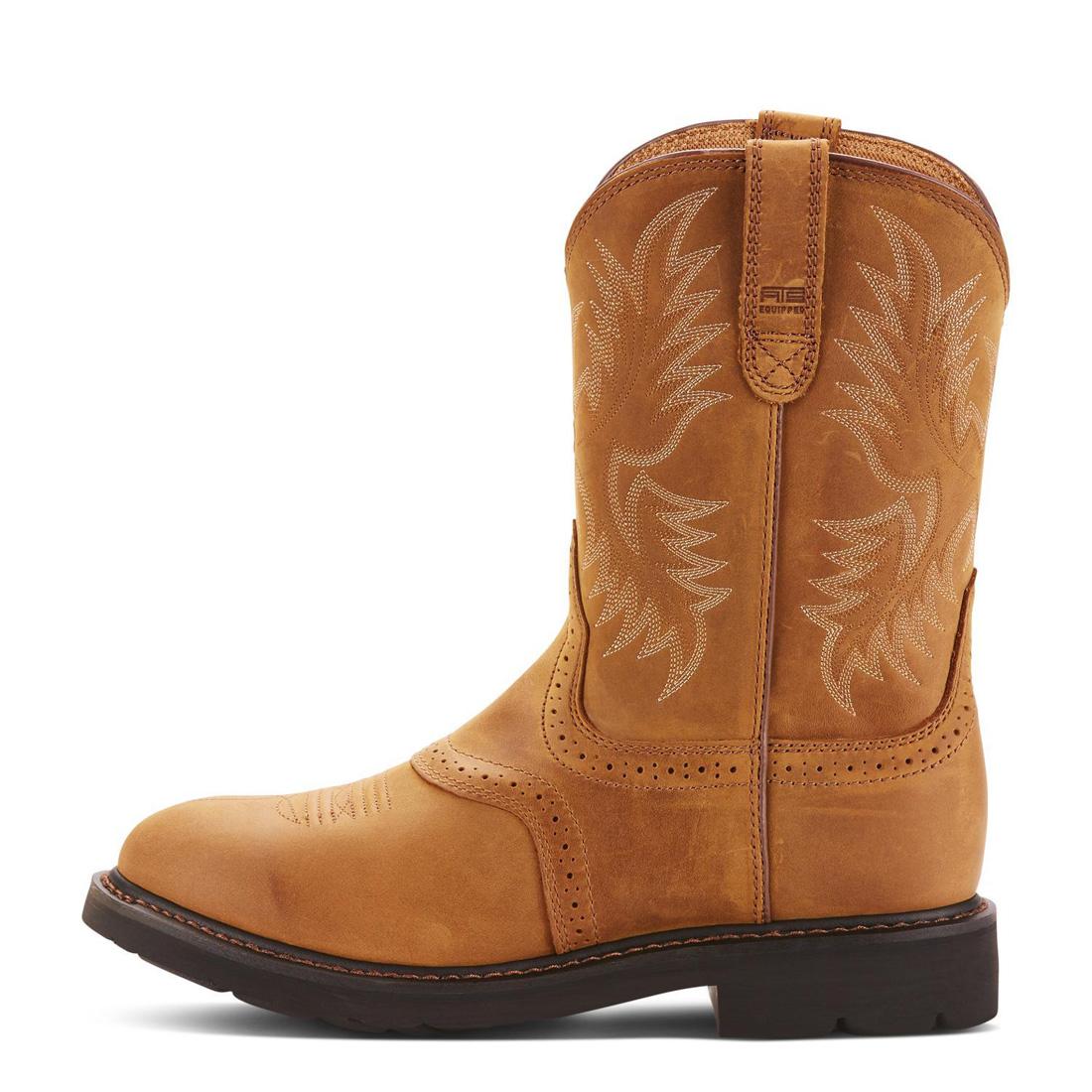 Sierra Saddle Soft Toe Boot in Aged Bark - Durable Work Boots for Men, Comfortable Western Cowboy Boots for Outdoor Riding, Hiking & Ranch Work