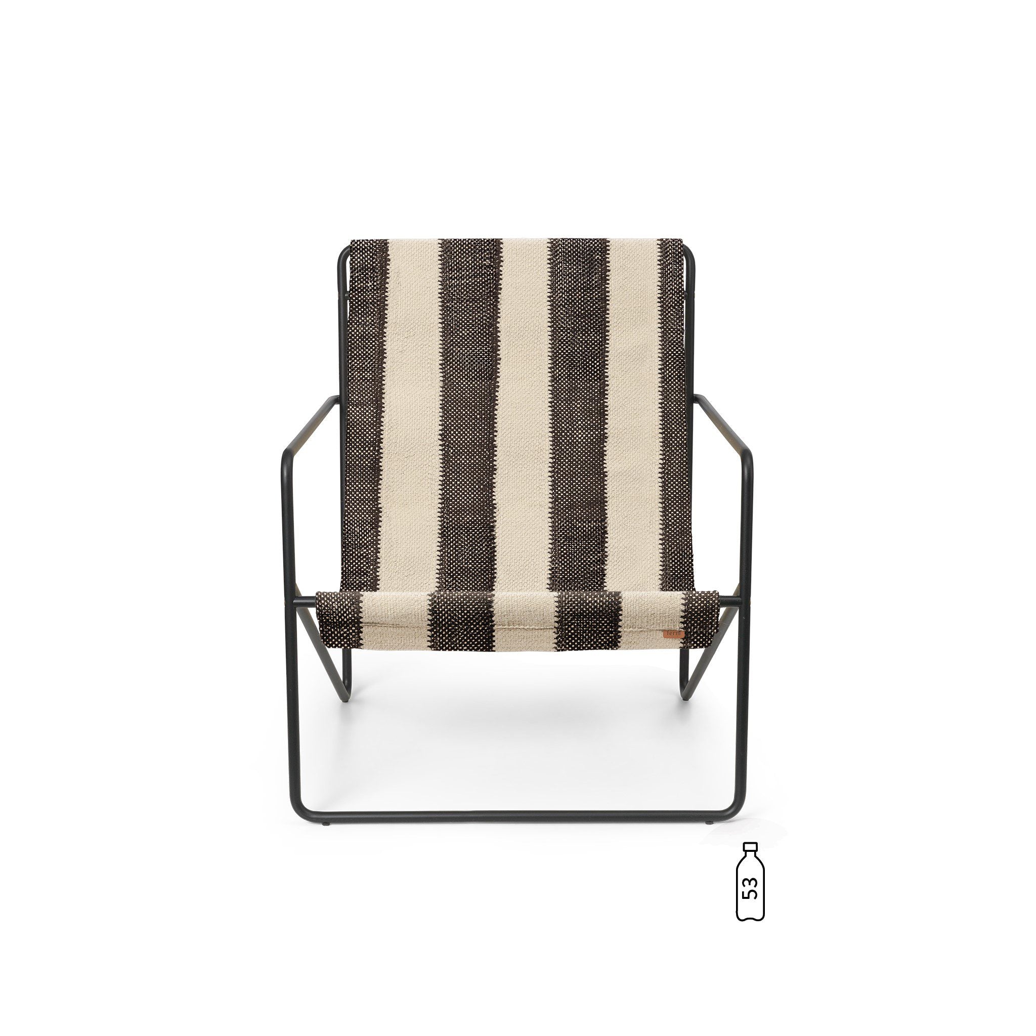 FERM LIVING Desert Lounge Chair - Modern Mid-Century Style Accent Chair in Black, Off White, or Chocolate | Perfect for Living Room, Bedroom, or Office Relaxation