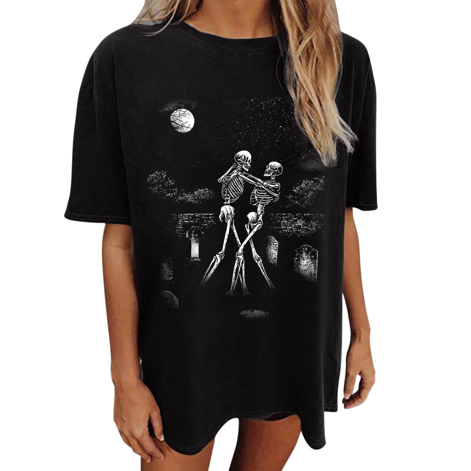 Women's Casual Short Sleeve Printed Blouse - Round Neck Work Tops for Office & Summer Outfits | Comfortable & Stylish Workwear for Women