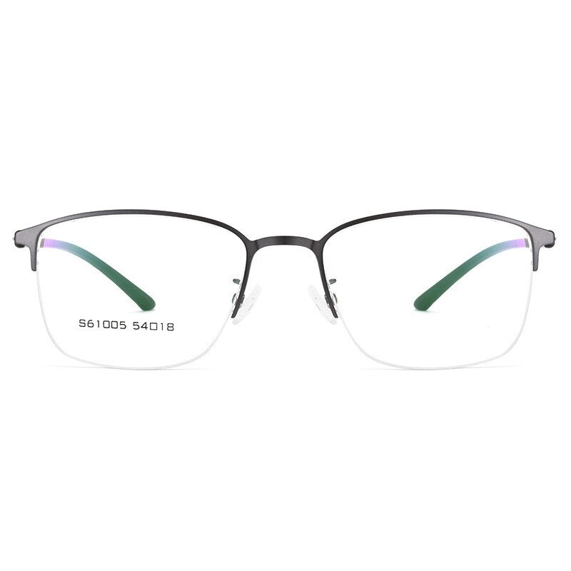 Bclear Men's Full Rim Titanium Alloy Square Eyeglasses Frame 61005 - Lightweight Durable Glasses for Work, Reading & Fashion