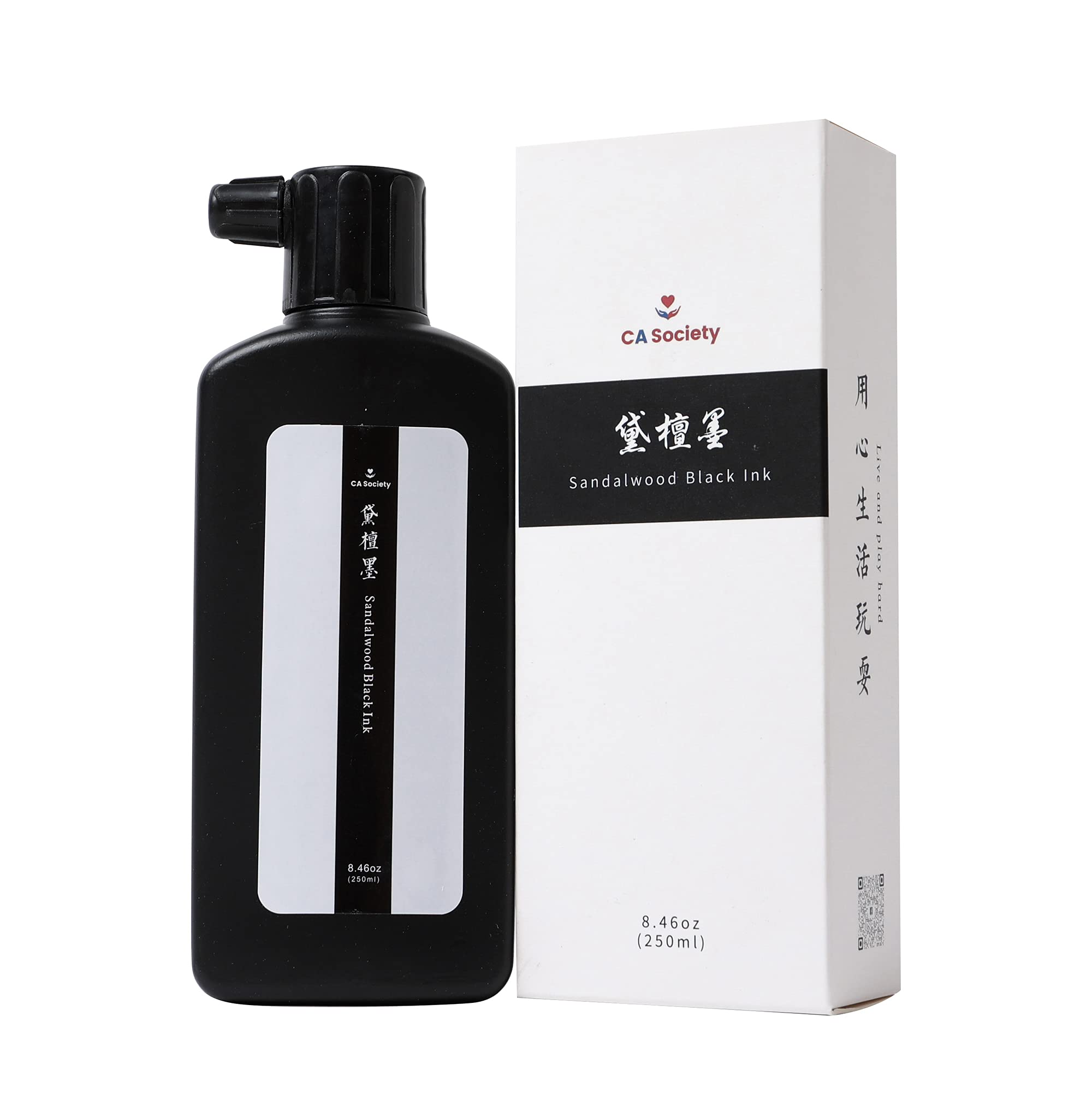 Premium Black Calligraphy Ink - Traditional Chinese Sumi Ink for Brush Painting & Calligraphy - 250ml (8.45oz) - Ideal for Artists, Beginners & Zen Meditation Practice