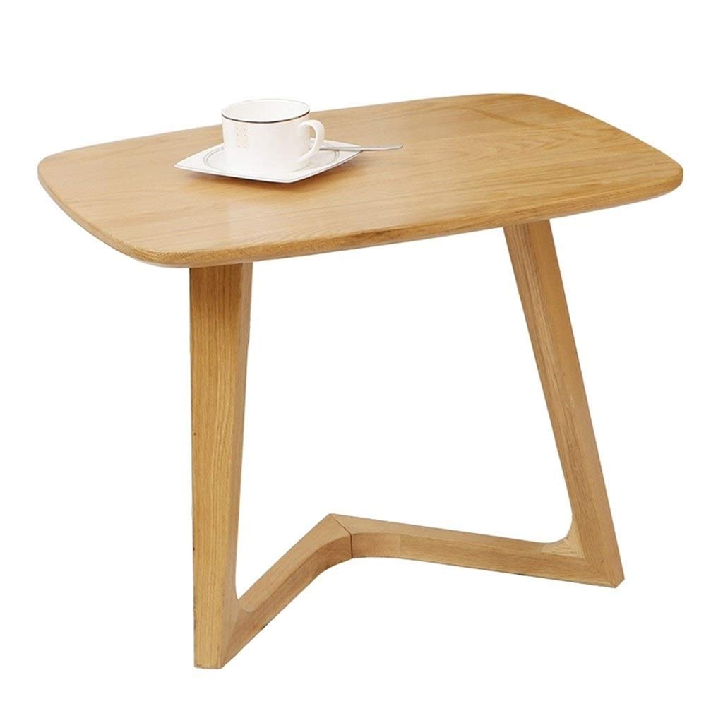 Round Wooden Side Table - Small Coffee Table for Bedroom, Balcony & Living Room | V-Shaped Sofa End Table with Storage | Perfect for Coffee, Books & Decor Organization
