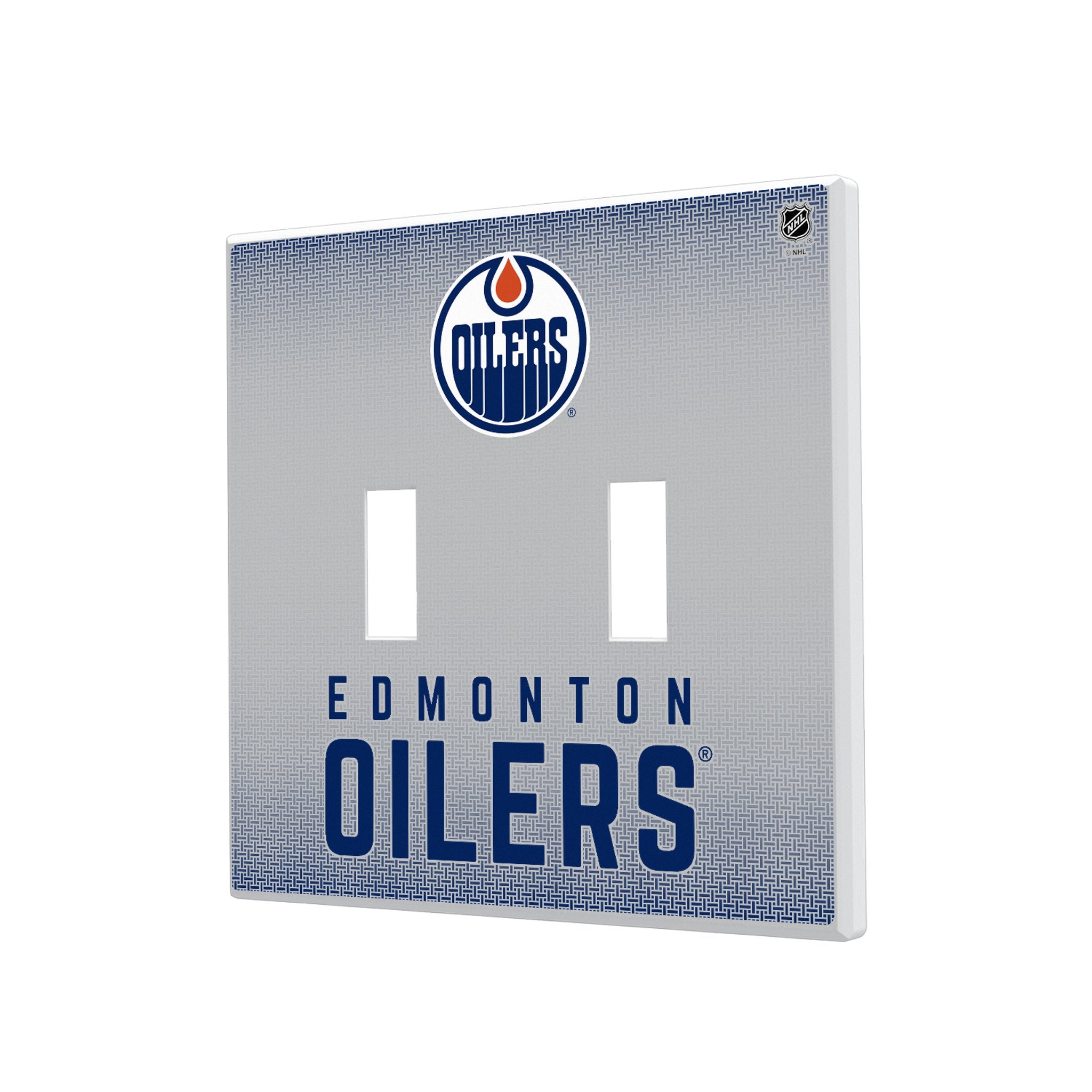 Edmonton Oilers Themed Linen Hidden Screw Light Switch Cover - Decorative NHL Hockey Team Wall Plate for Home & Office Decor
