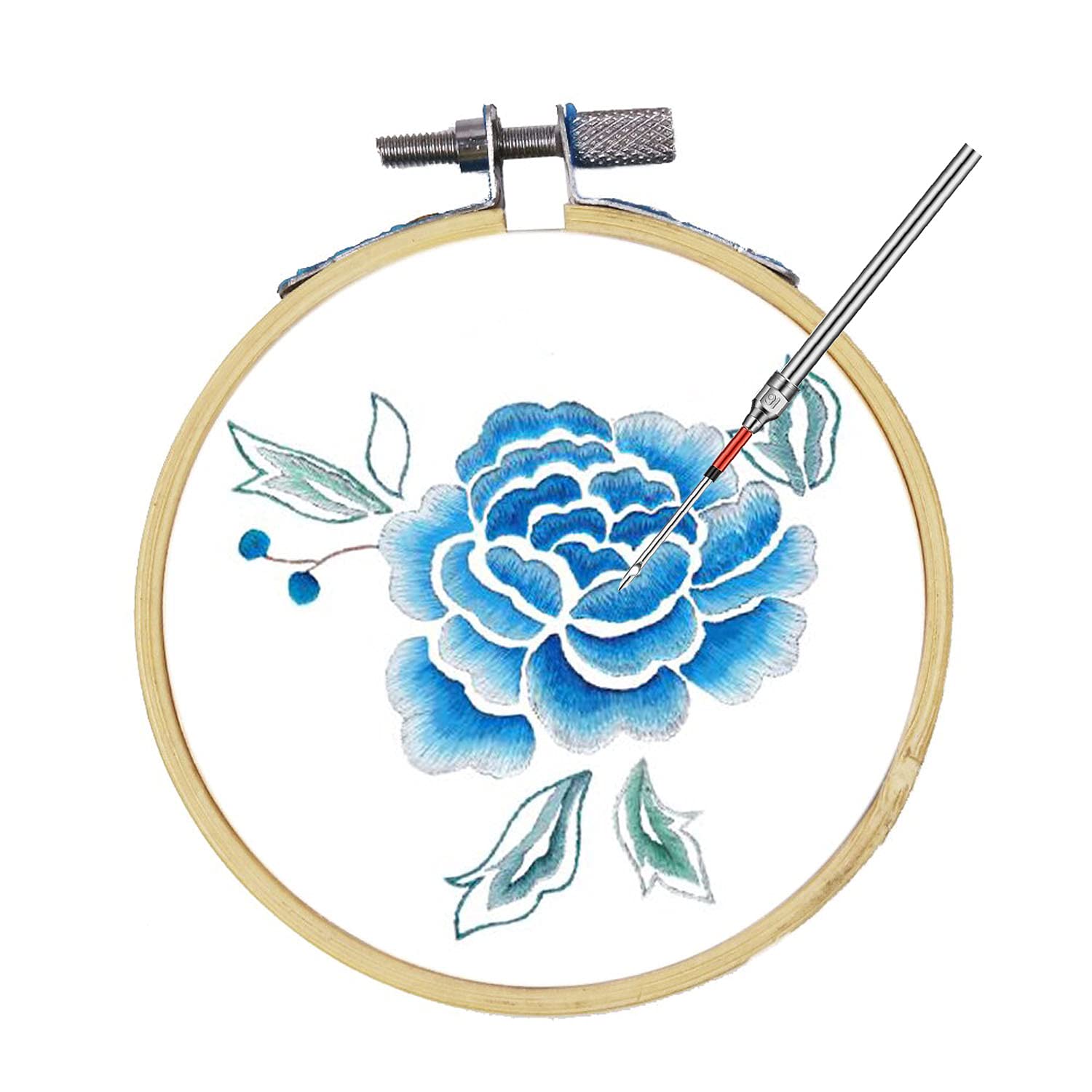 12pcs Adjustable Punch Needle Kits with Wooden Handles - DIY Embroidery Pens for Craft Stitching, Applique & Fabric Embellishment - Perfect for Home Decor, Wall Hangings & Textile Art Projects