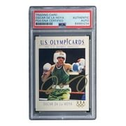 Oscar De La Hoya Signed 1992 Impel Olympicards #23 Rookie Card PSA/DNA Certified - Rare Boxing Memorabilia for Collectors & Sports Fans - Perfect for Display in Man Cave, Sports Room or Gift for Boxing Enthusiasts