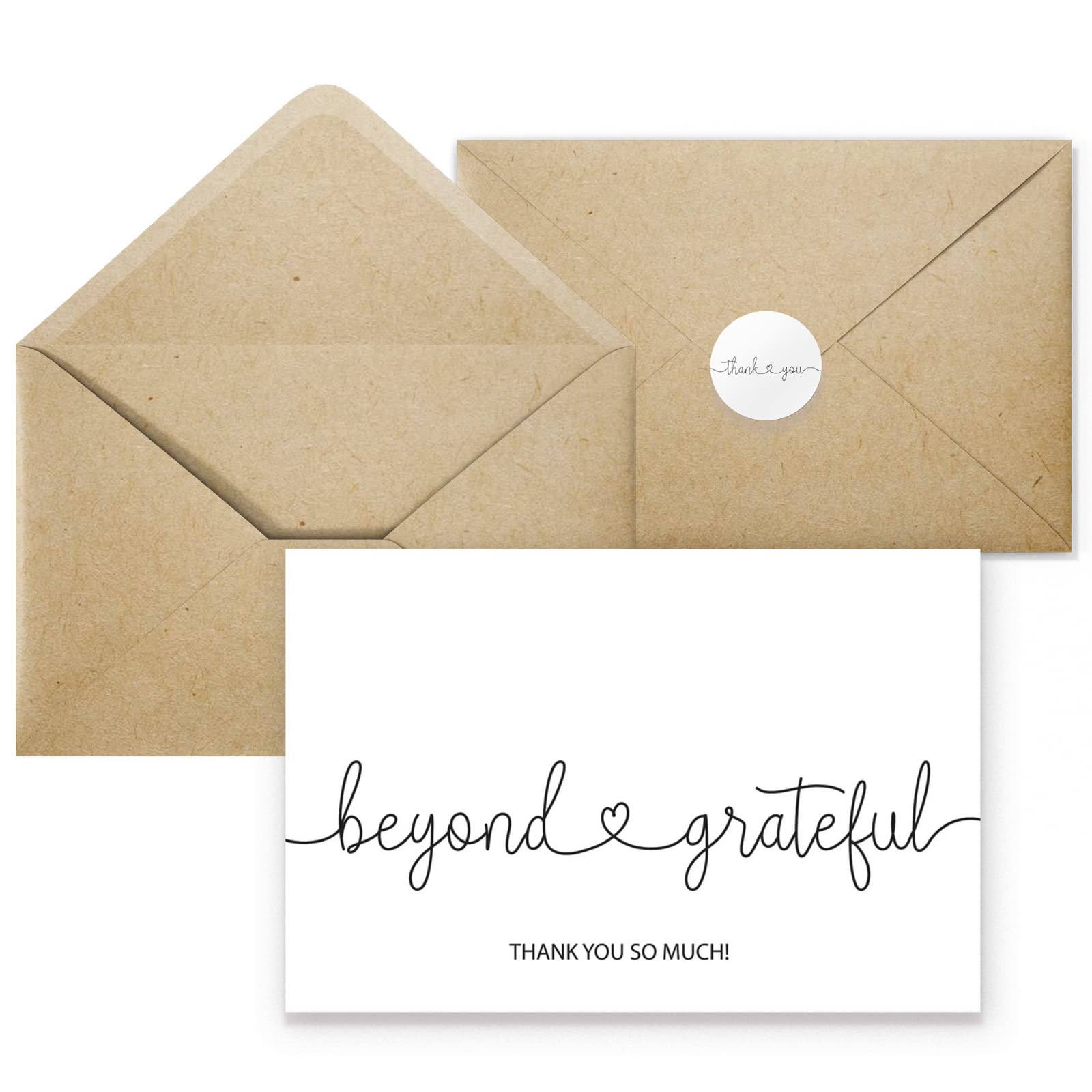20 Pack Thank You Cards with Kraft Envelopes & Stickers - 4x6 Inch Professional Greeting Cards for Business, Baby Shower, Wedding, Graduation - Perfect for Expressing Gratitude in Corporate Events & Special Occasions
