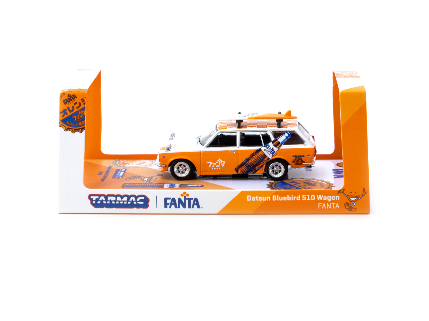 Tarmac Works 1/64 Scale Datsun Bluebird 510 Wagon Diecast Model Car - FANTA GLOBAL64 Collection - Perfect for Collectors, Display, and Racing Scenes