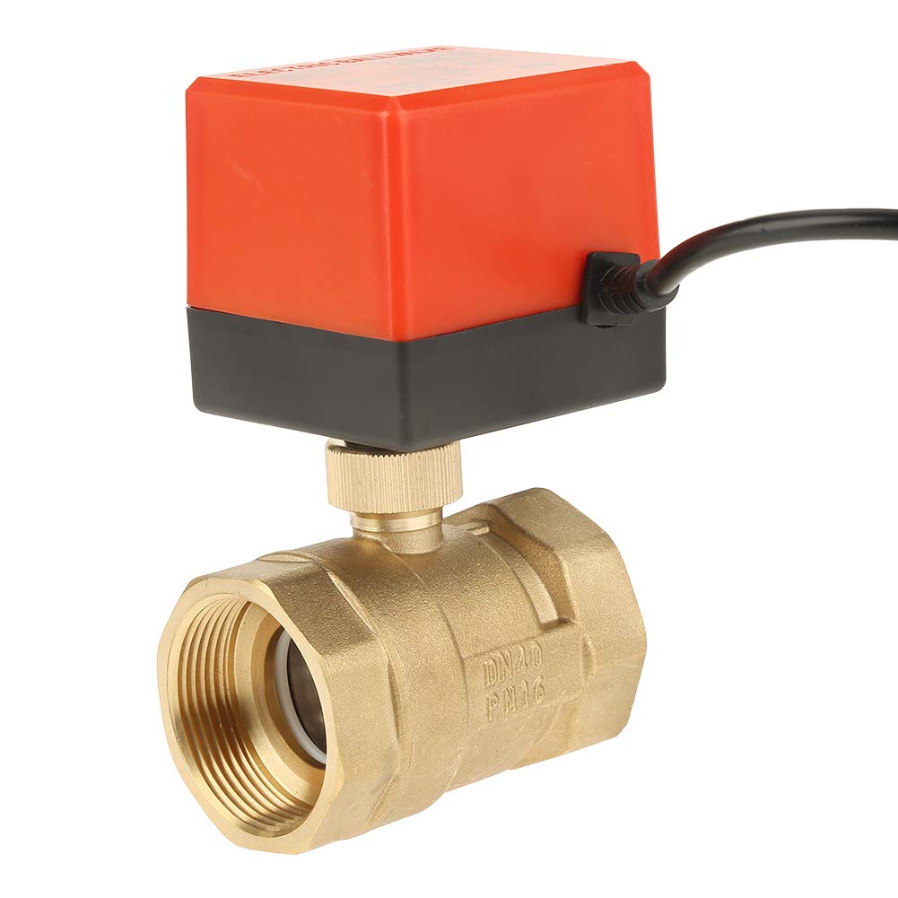 12V DC Motorized Brass Ball Valve, 1-1/2