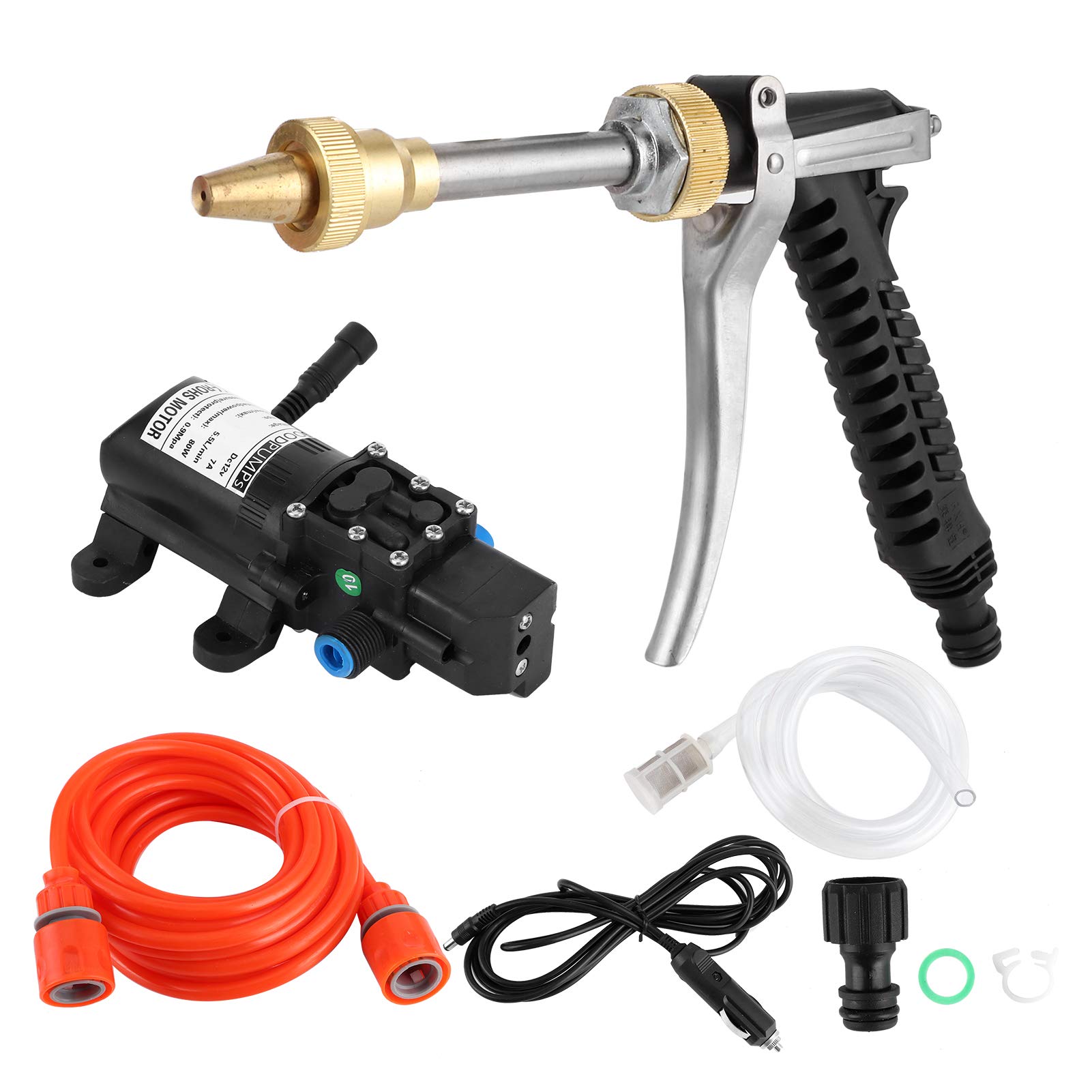 12V High Pressure Washer Kit - Portable Car Cleaning Tool for Auto Detailing & Home Use