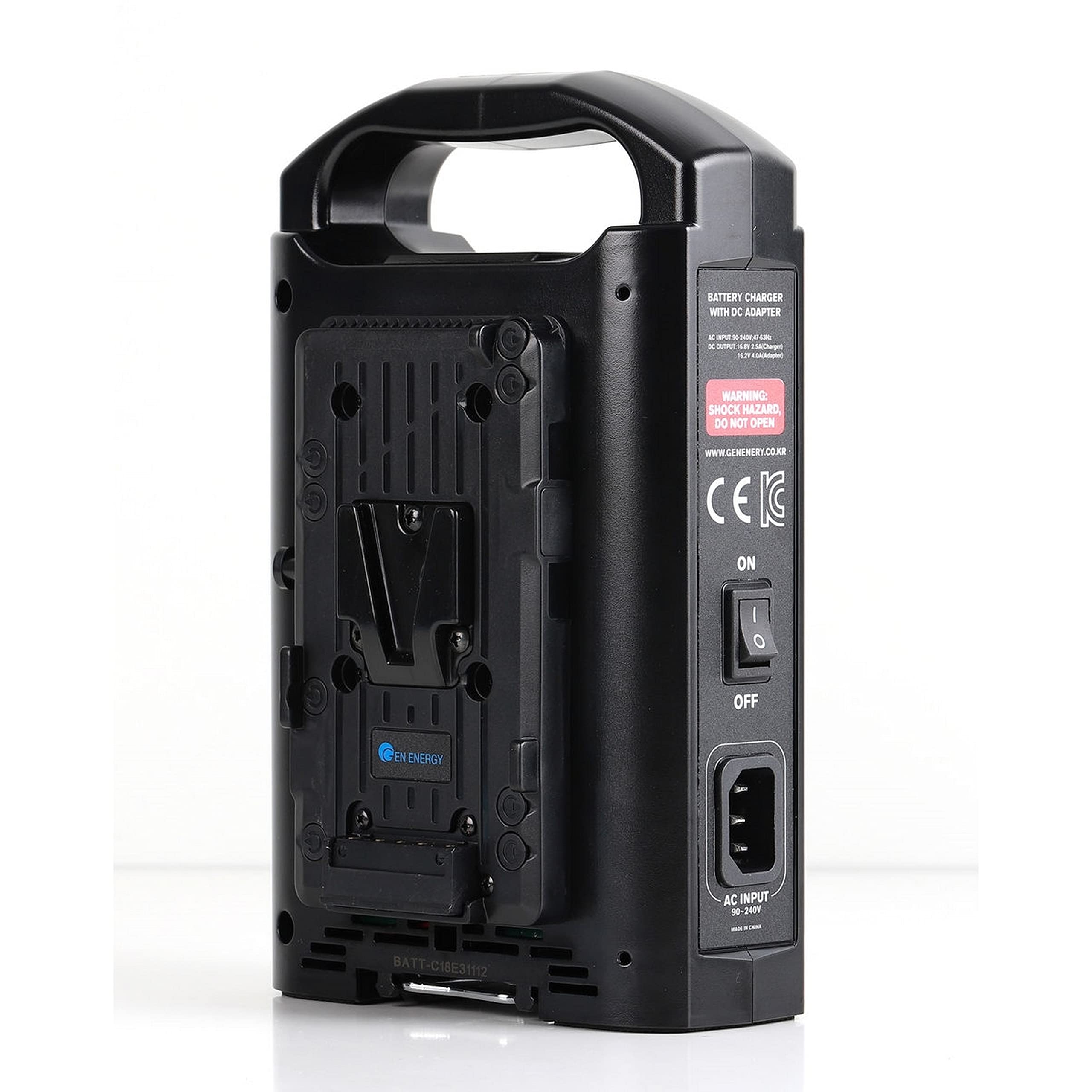 Gen Energy G-C50 Gold-Mount Battery Charger - Professional Camera Battery Charger for Sony, Canon, Nikon - Fast Charging & LED Indicator - Perfect for Film Production, Photography & Broadcast Studios