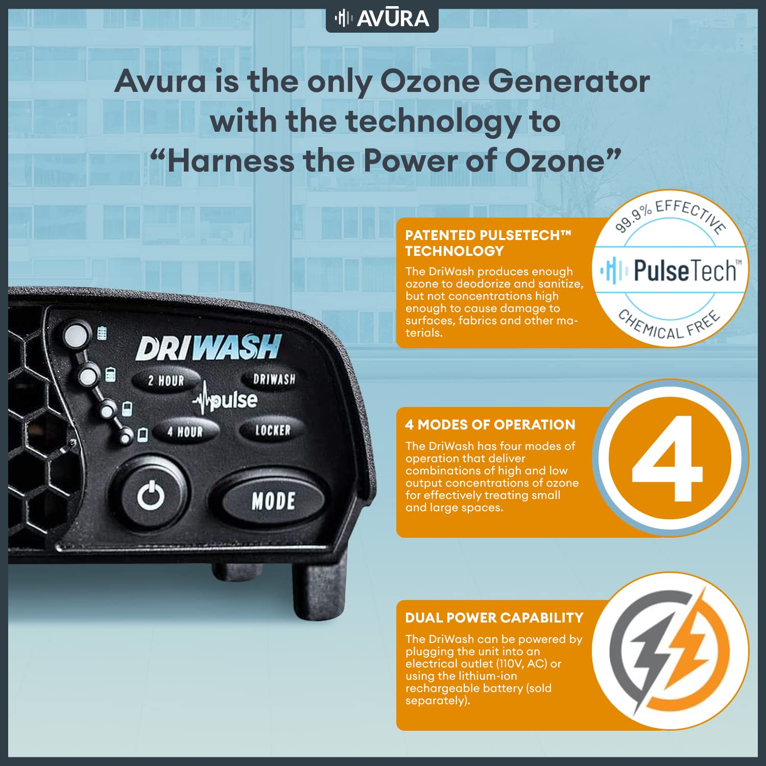 PULSE Home Ozone Generator with Patented PulseTECH™ Technology - Air Purifier for Odor Removal, Sanitizing & Indoor Air Quality Improvement | Perfect for Homes, Offices, Cars & Pet Areas