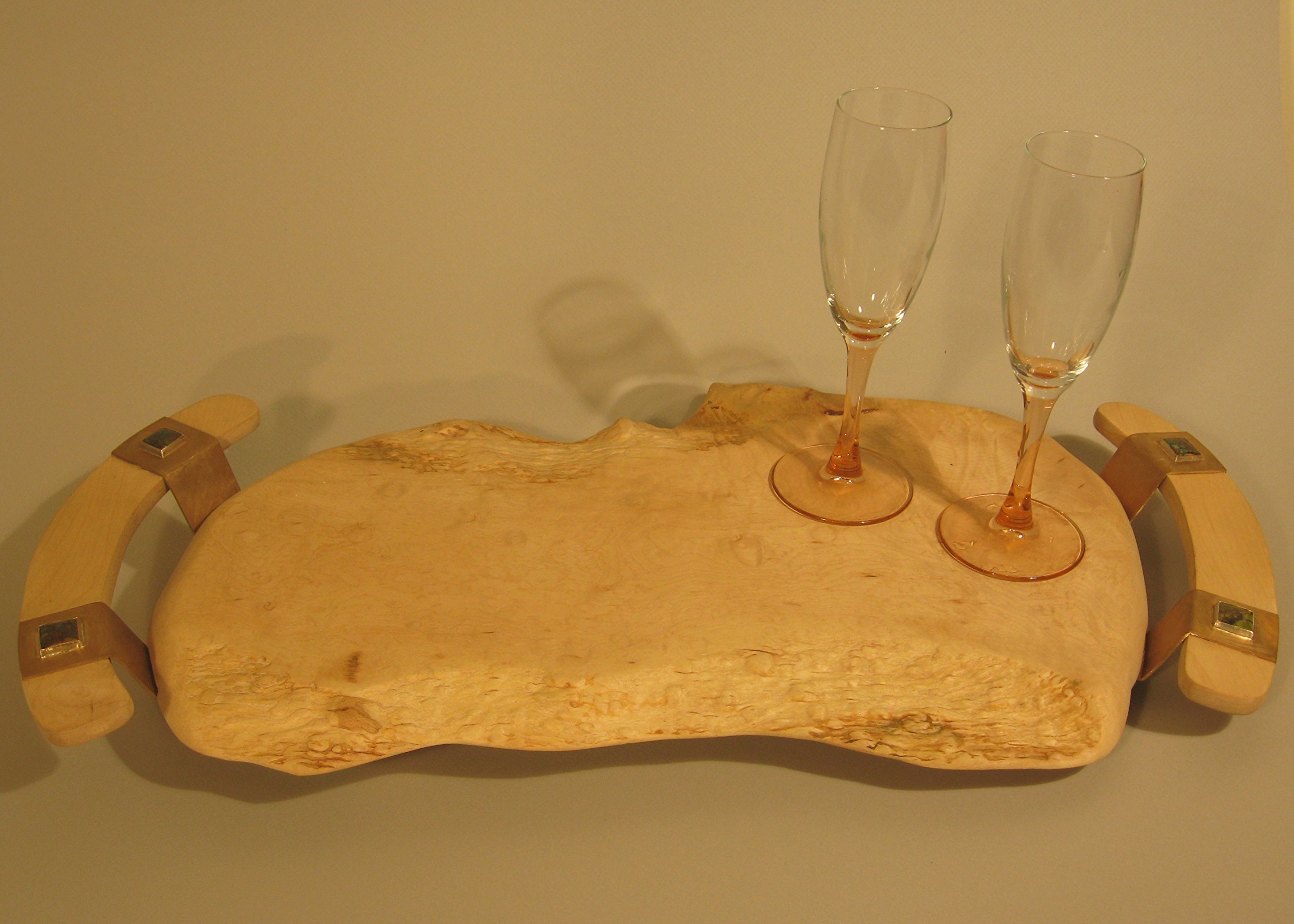 Handcrafted Live Edge Maple Wood Serving Tray - Natural Free Form Design for Charcuterie, Cheese & Entertaining - Rustic Kitchen Decor & Wedding Gift Idea