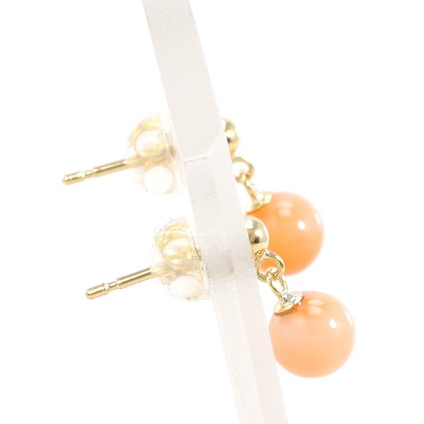 18K Yellow Gold Coral Earrings for Women - Elegant Handmade Dangle Earrings - Perfect for Weddings, Parties & Special Occasions