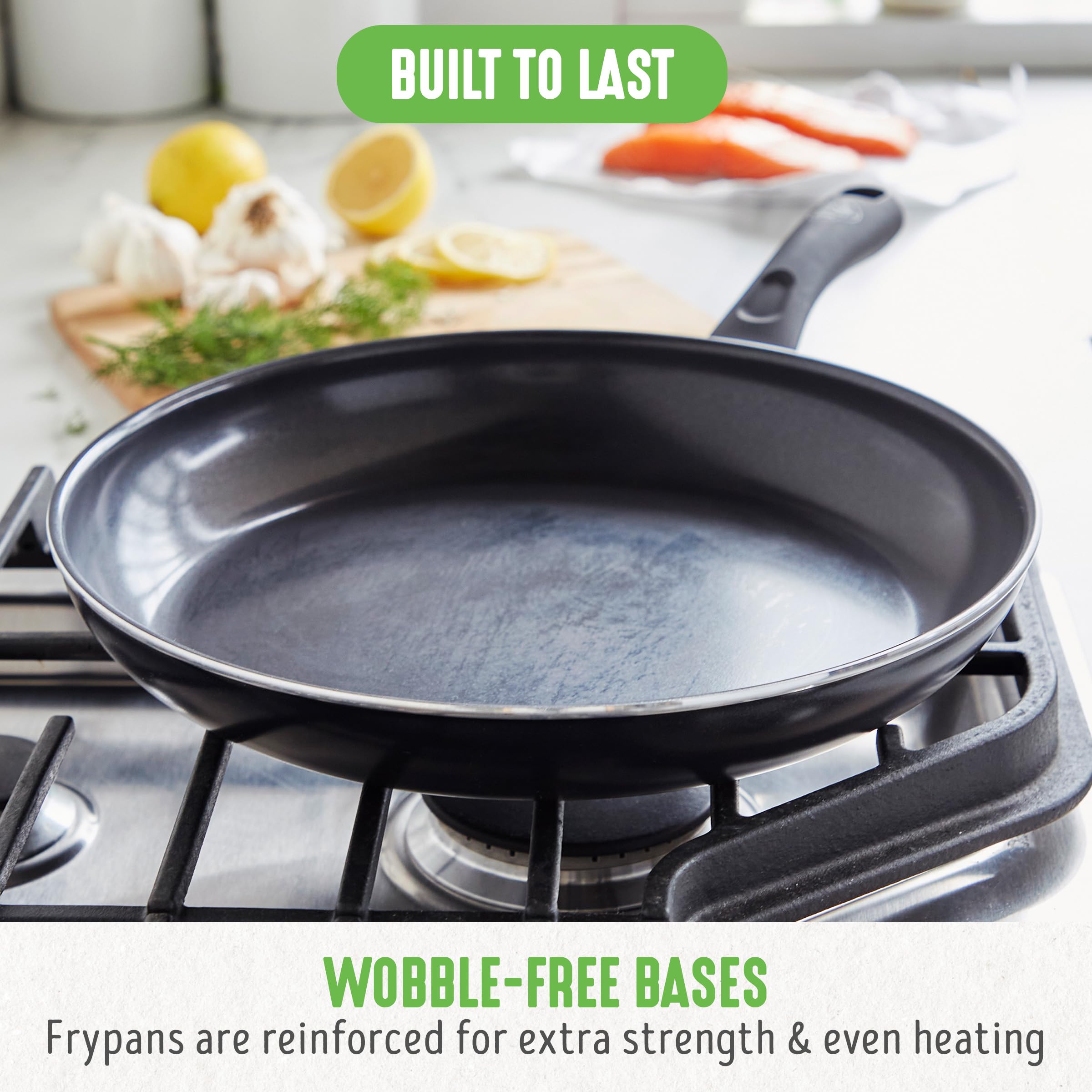 GreenLife Soft Grip 16-Piece Non-Toxic Ceramic Nonstick Cookware Set - PFAS-Free, Wobble-Free Design with Glass Lids & Stay-Cool Handles - Oven & Dishwasher Safe Frying Pan, Saucepan, Saute Pan & Utensils - Perfect for Healthy Cooking, Family Meals & Everyday Kitchen Use