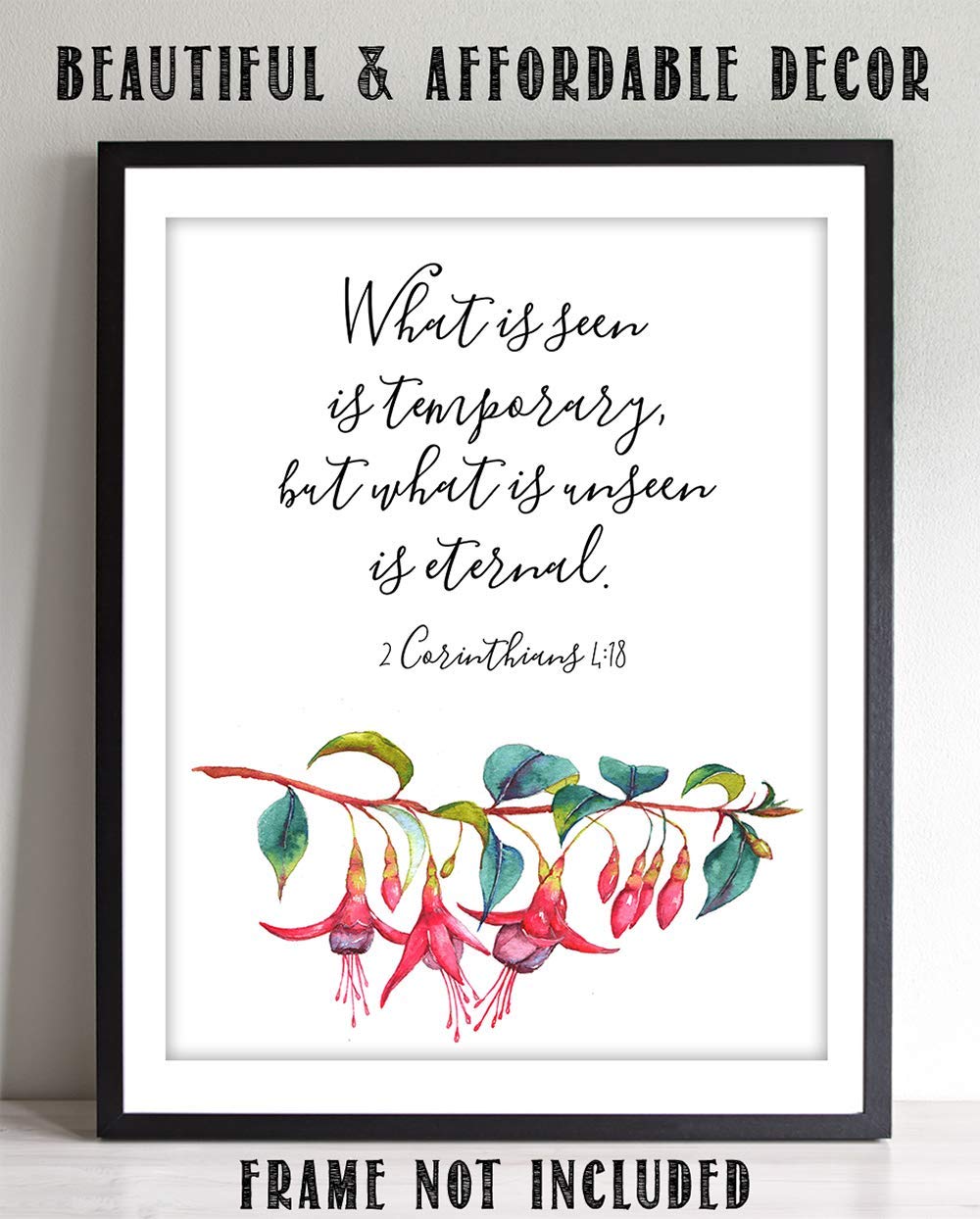Inspirational Bible Verse Wall Art - Book of Corinthians Quotes, Motivational Christian Decor for Home & Office, Unframed 11x14, Perfect for Living Room, Bedroom & Gifts