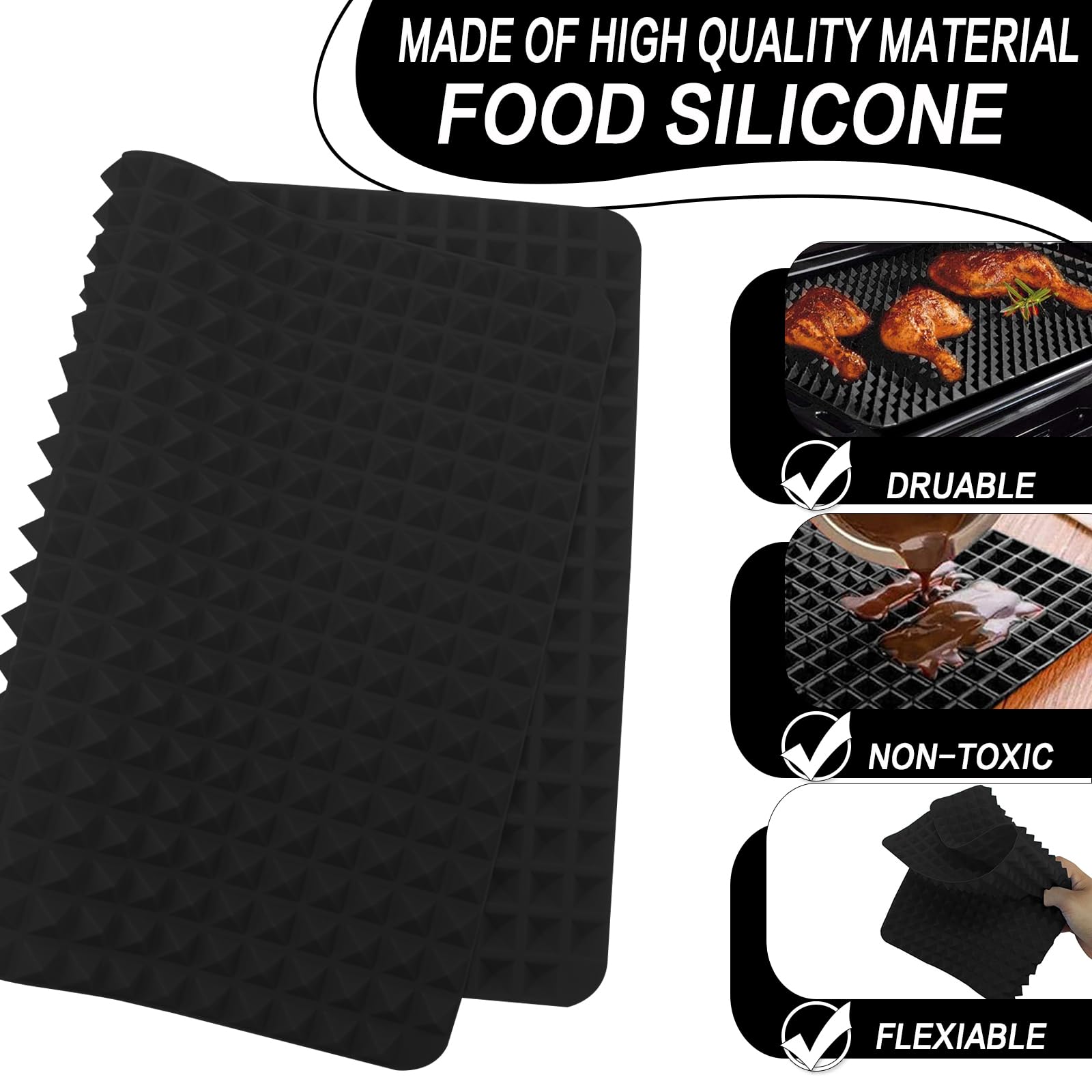 Non-Stick Silicone Baking Mats (2 Pack, 16