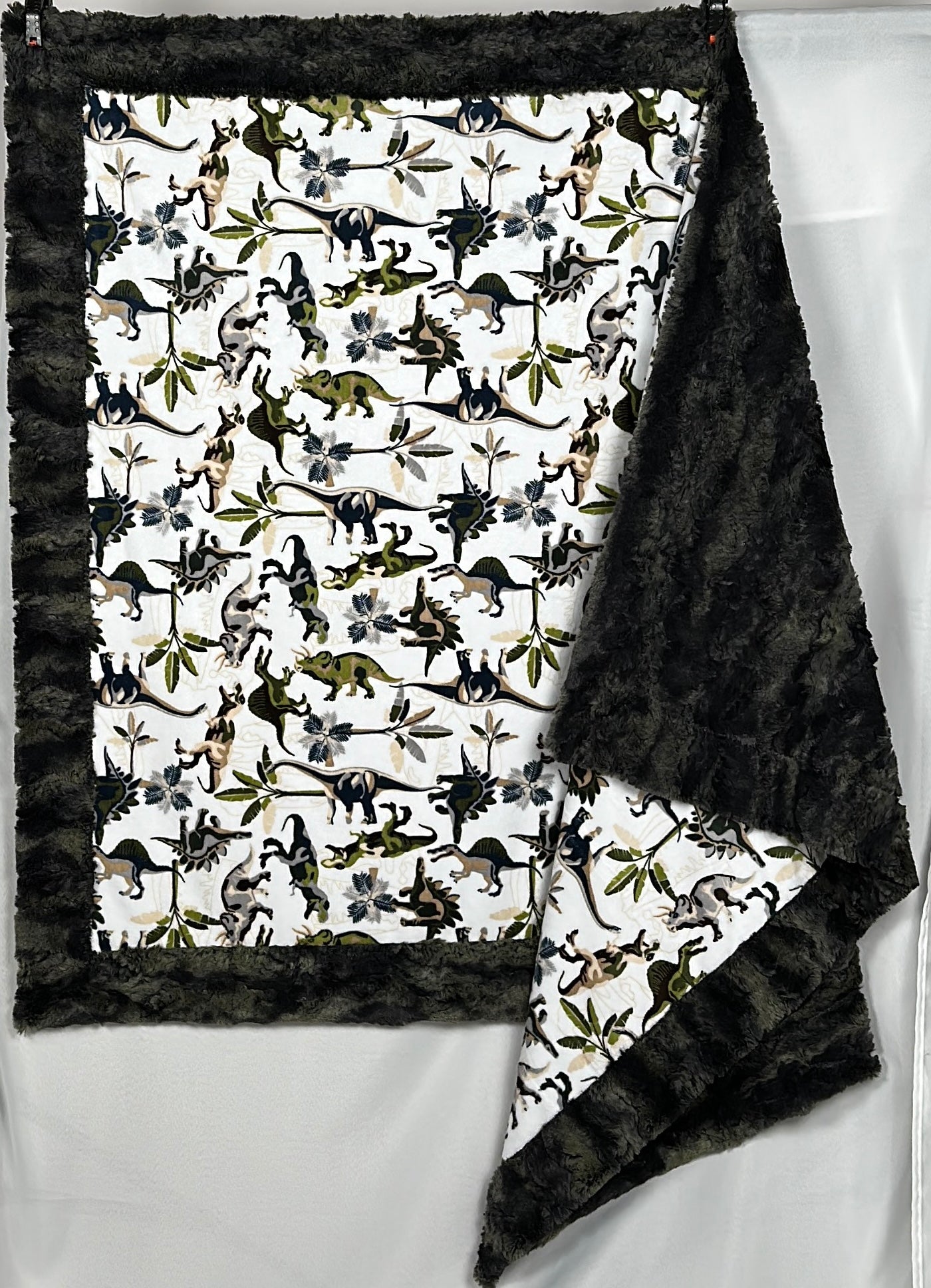 Dinosaur Camo Throw Blanket 45x64 - Wild Rabbit & Crocodile Print Kids Blanket for Bedroom, Sofa & Outdoor Adventures