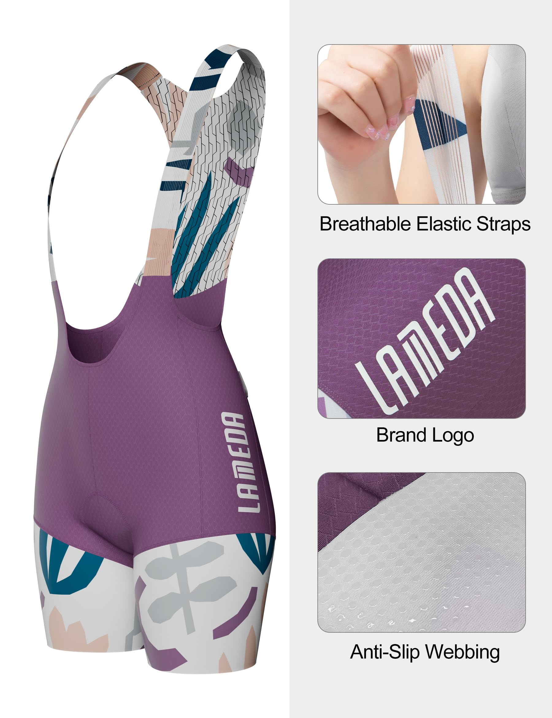 Women's Cycling Bib Shorts - Padded Bike Shorts with UPF50+ Sun Protection for Road & Mountain Biking