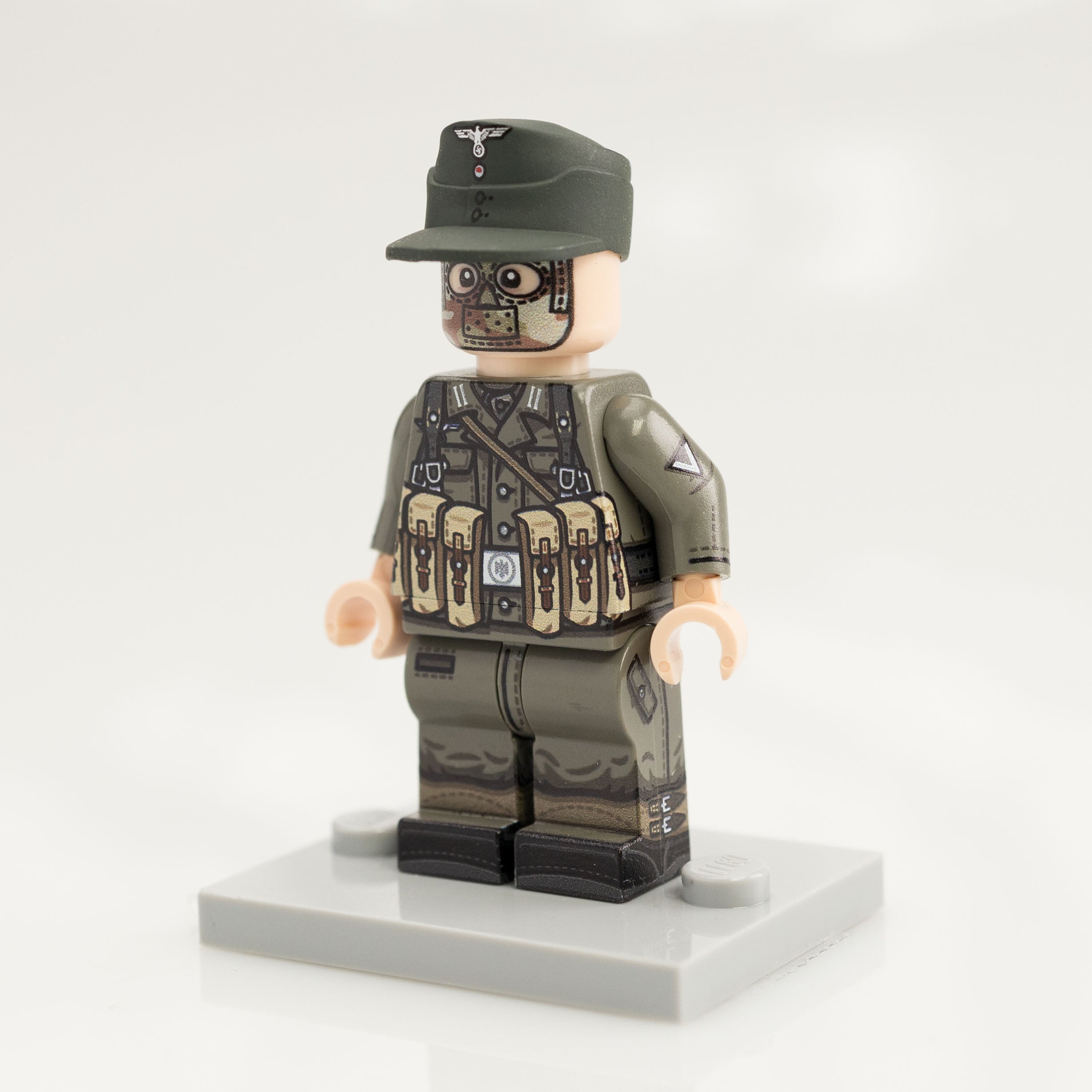 Vintage Grey German Minifigure #13 - Collectible Toy Soldier for Display & War Game Scenes