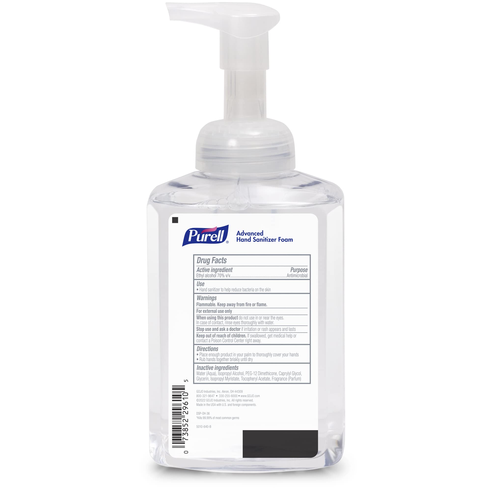 PURELL Advanced Hand Sanitizer Foam Refill, Clean Scent 17.4oz (Pack of 4) - Alcohol-Based Hand Sanitizer for Office, School & Home Use - Table Top Pump Bottle for Easy Dispensing