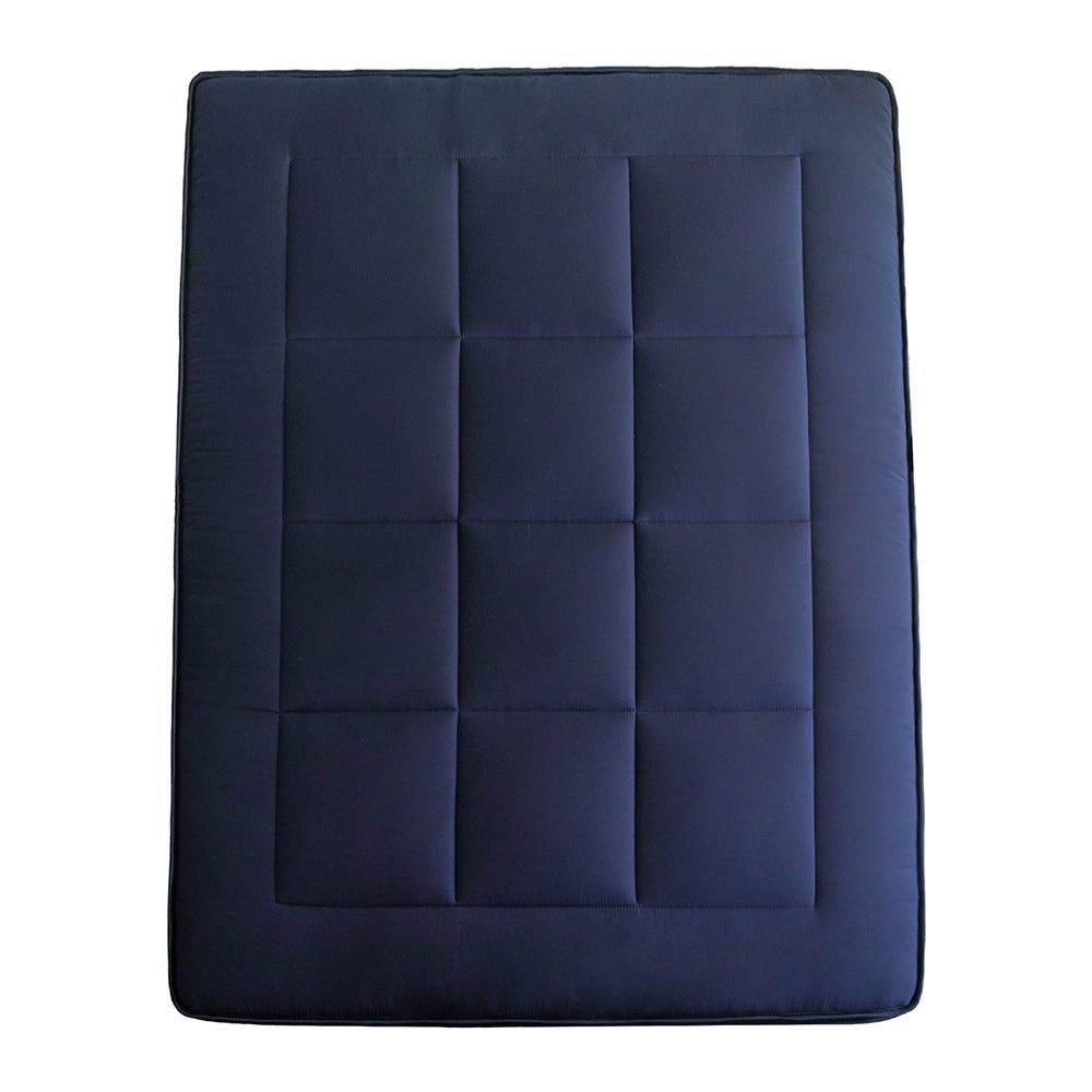 MAXYOYO Japanese Floor Futon Mattress - Thick Padded & Portable Navy Blue Floor Bed for Guest Room, Dorm, Camping & Travel