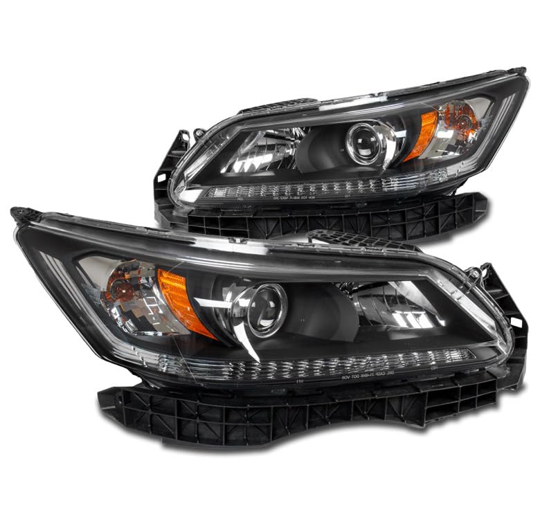 2013-2015 Honda Accord Sedan 4DR Black Projector Headlights - High Performance LED Headlamps for Night Driving & Enhanced Visibility
