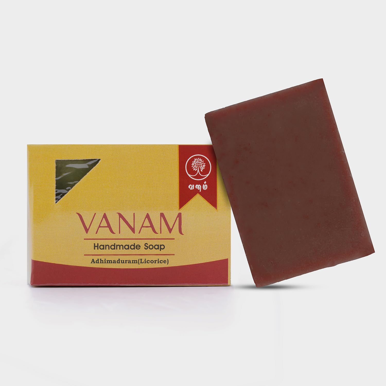 VANAM Handmade Herbal Adhimadhuram Soap Bar (Licorice | Mulethi | Yashimadhu | Glycyrrhiza Glabra) - Natural Skin Care for Dry & Sensitive Skin - Set of 5 - Perfect for Relaxing Baths & Ayurvedic Self-Care Rituals