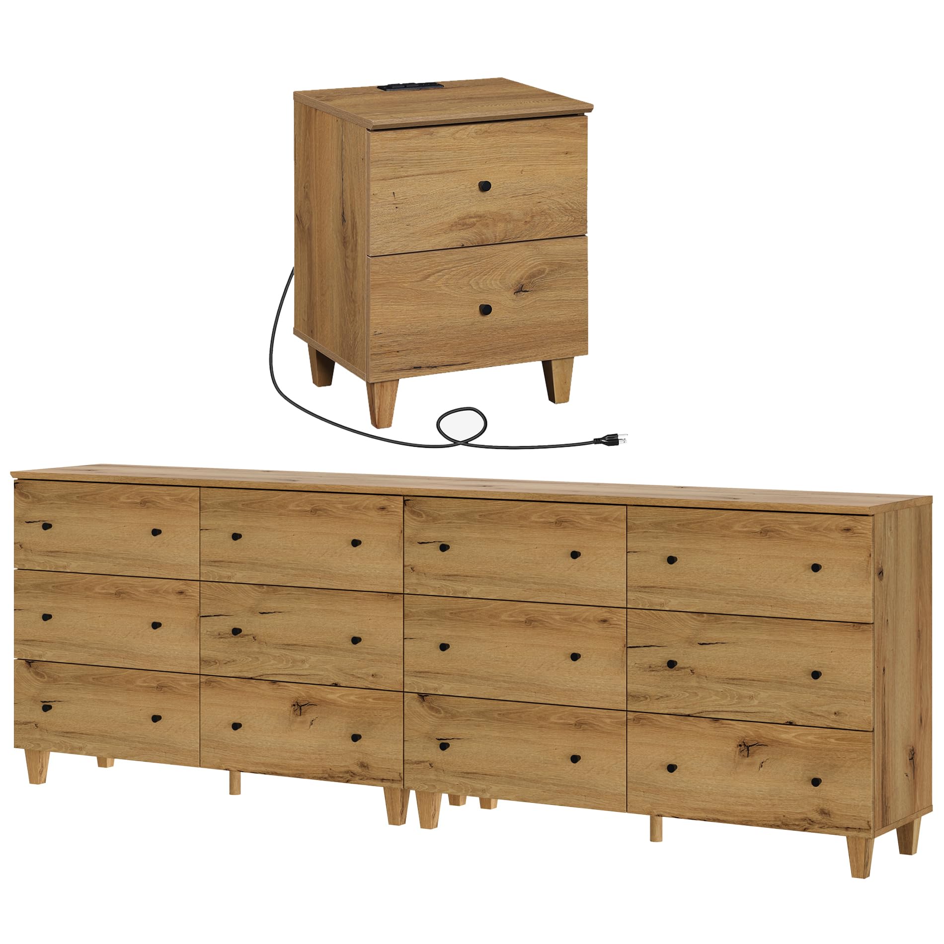WAMPAT 3-Piece Dresser and Nightstand Set - 94.4