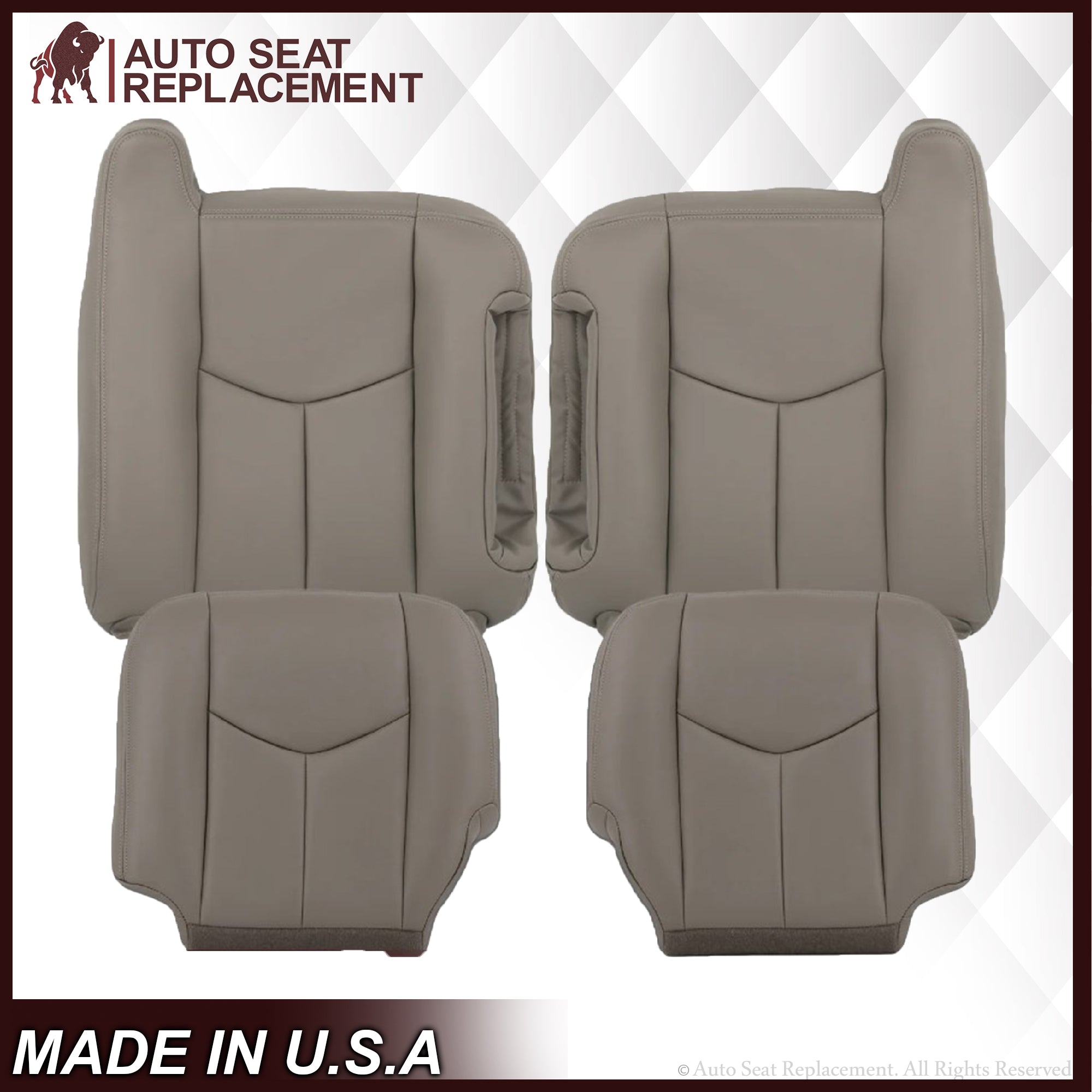 2003-2007 GMC Sierra Seat Covers Light Gray - Custom Fit Truck Seat Protectors for Comfort & Style | Perfect for Work Trucks, Off-Roading & Daily Commutes