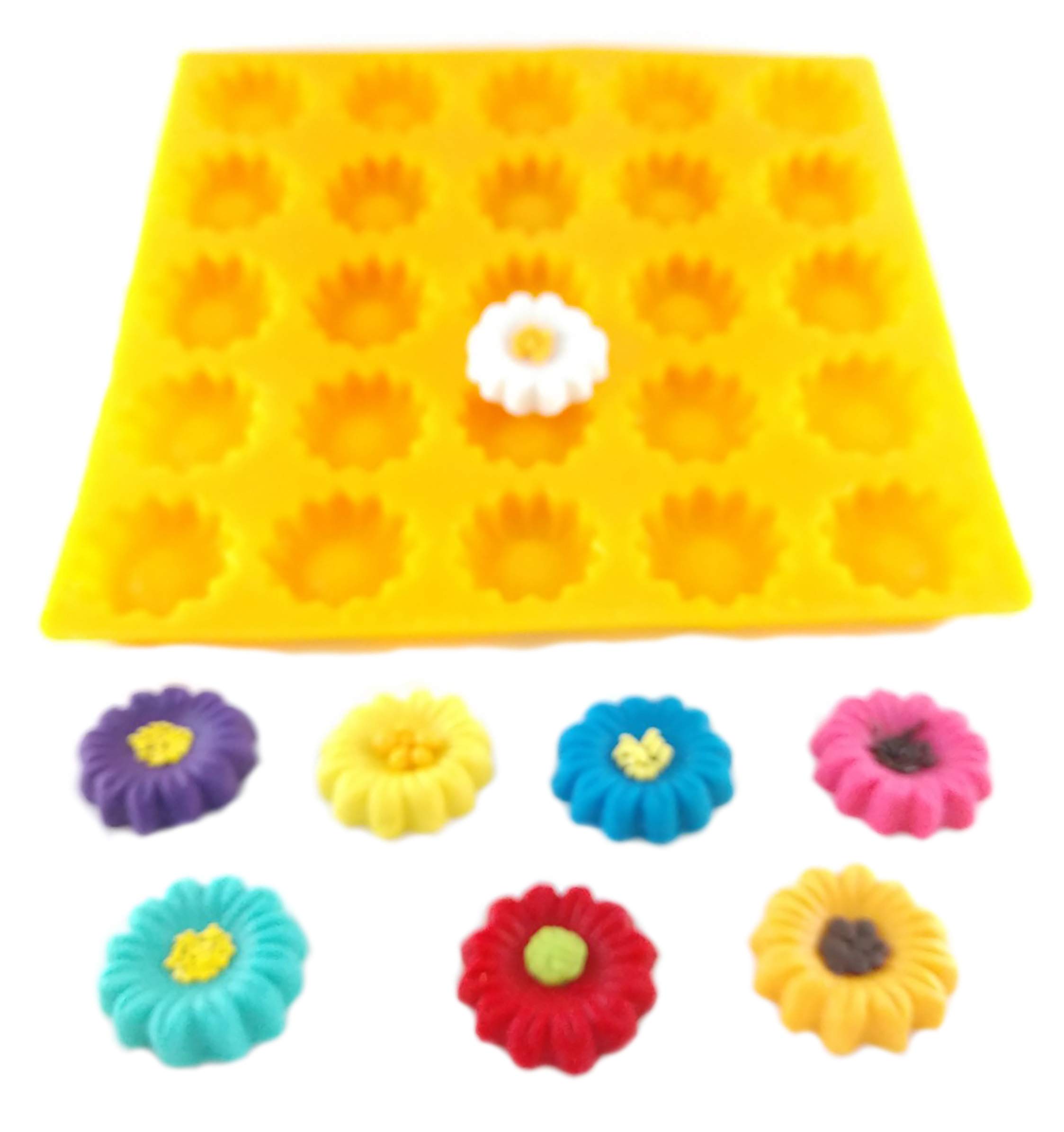 25-Cavity Daisy Silicone Mold for Baking & Candy Making - Cream Cheese Mints, Chocolate, Fondant, Gummy, Soap, Buttercream - Perfect for DIY Desserts, Party Treats & Home Crafts