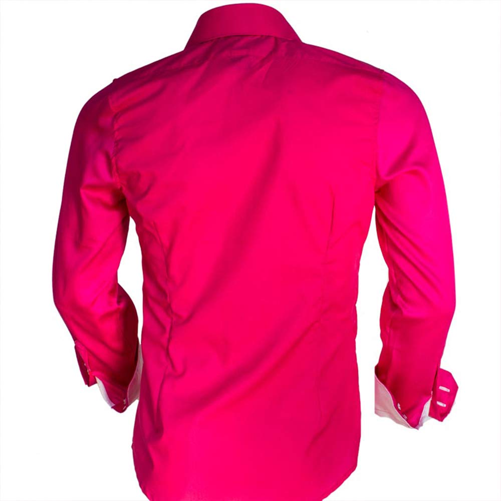 Modern Pink and White Dress Shirts for Men | Stylish Bright Pink Formal Shirts | Office & Wedding Attire | Business Casual & Special Occasion Wear